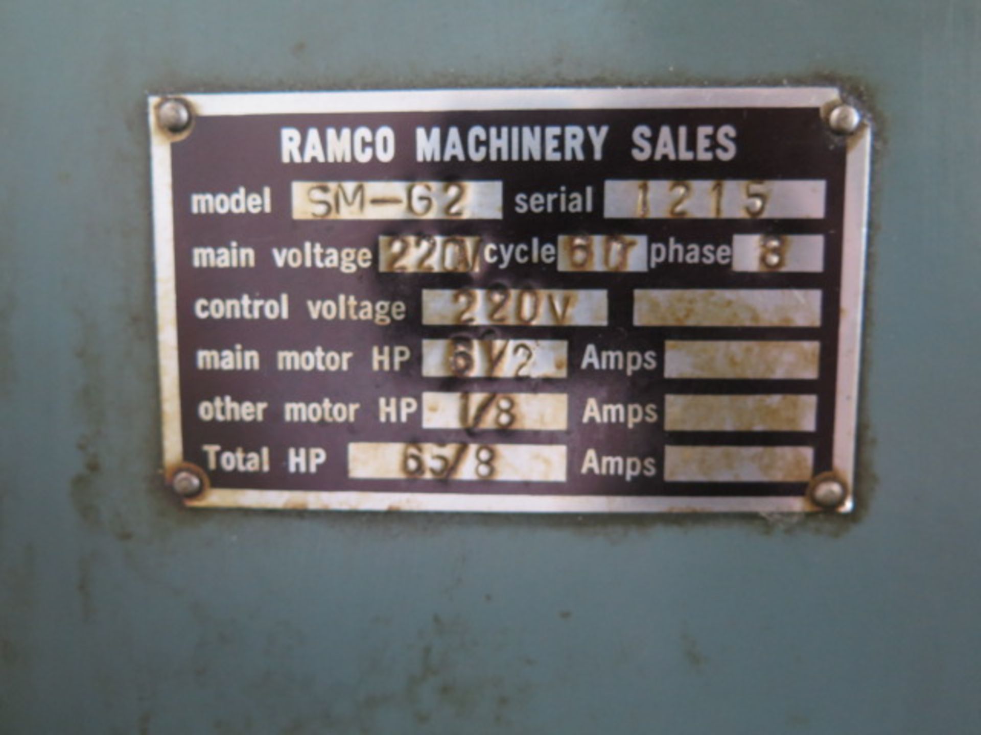 Ramco SM-G2 Universal Mill s/n 1215 w/ 40-Taper Vertical Spindle @ 220-3330 RPM, 40-Taper Horizontal - Image 13 of 13