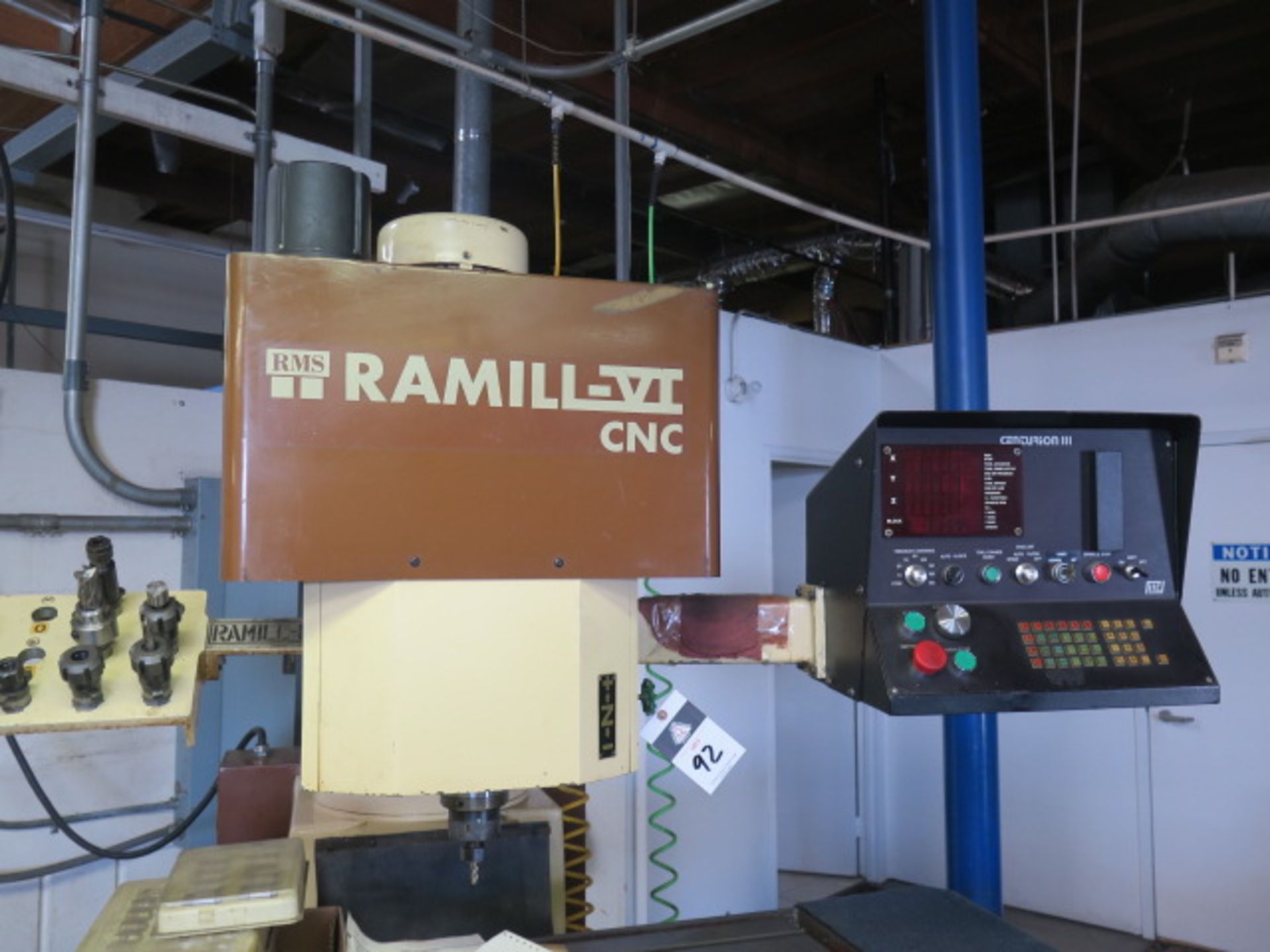 RMS Ramill-VI CNC Vertical Mill s/n 826023 w/ Centurion III CNC Controls, Universal Kwik-Switch - Image 3 of 9