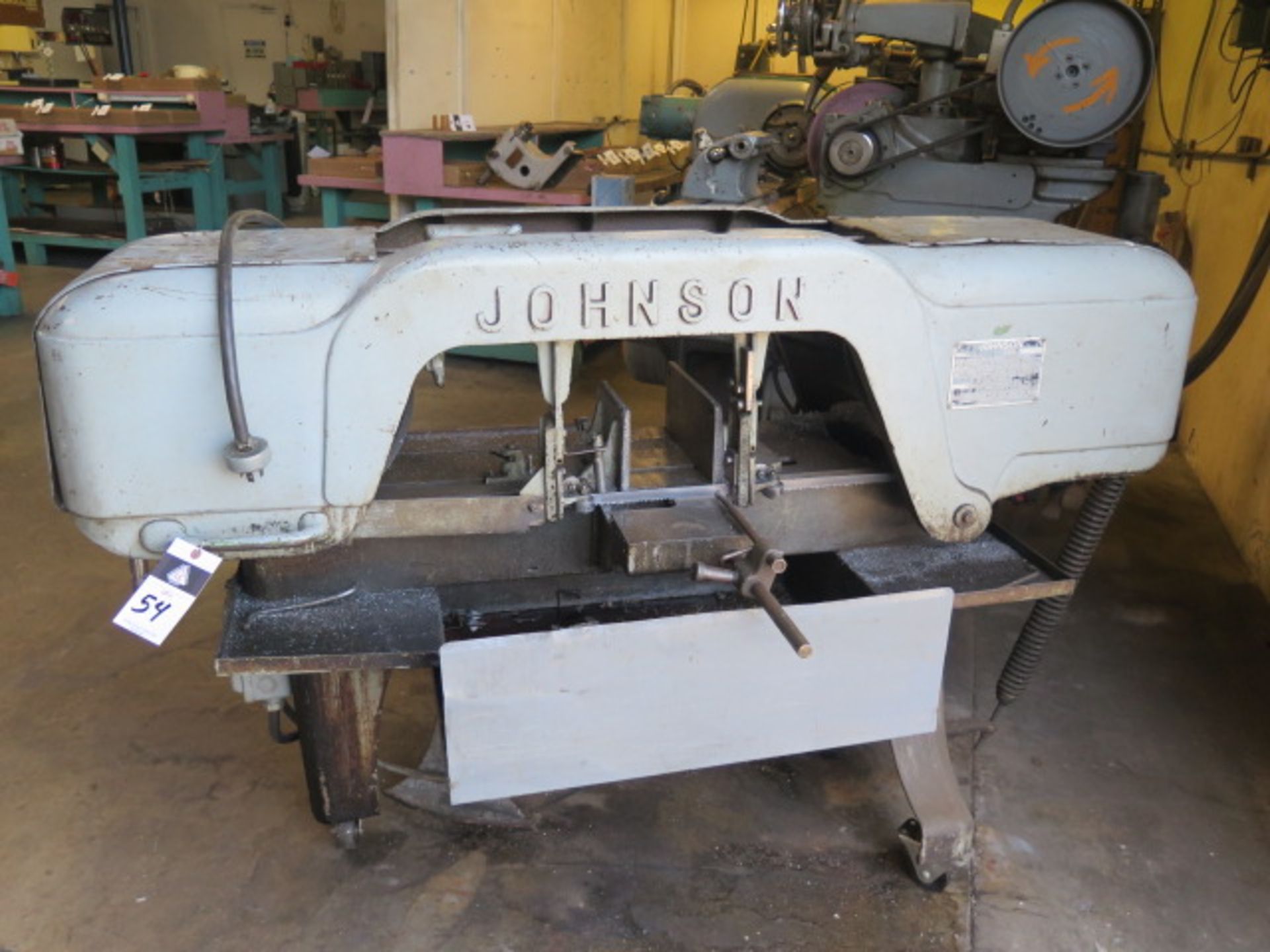 Johnson mdl. J 10” Horizontal Band Saw s/n J-13468 w/ Manual Clamping, Work Stop (SOLD AS-IS - NO