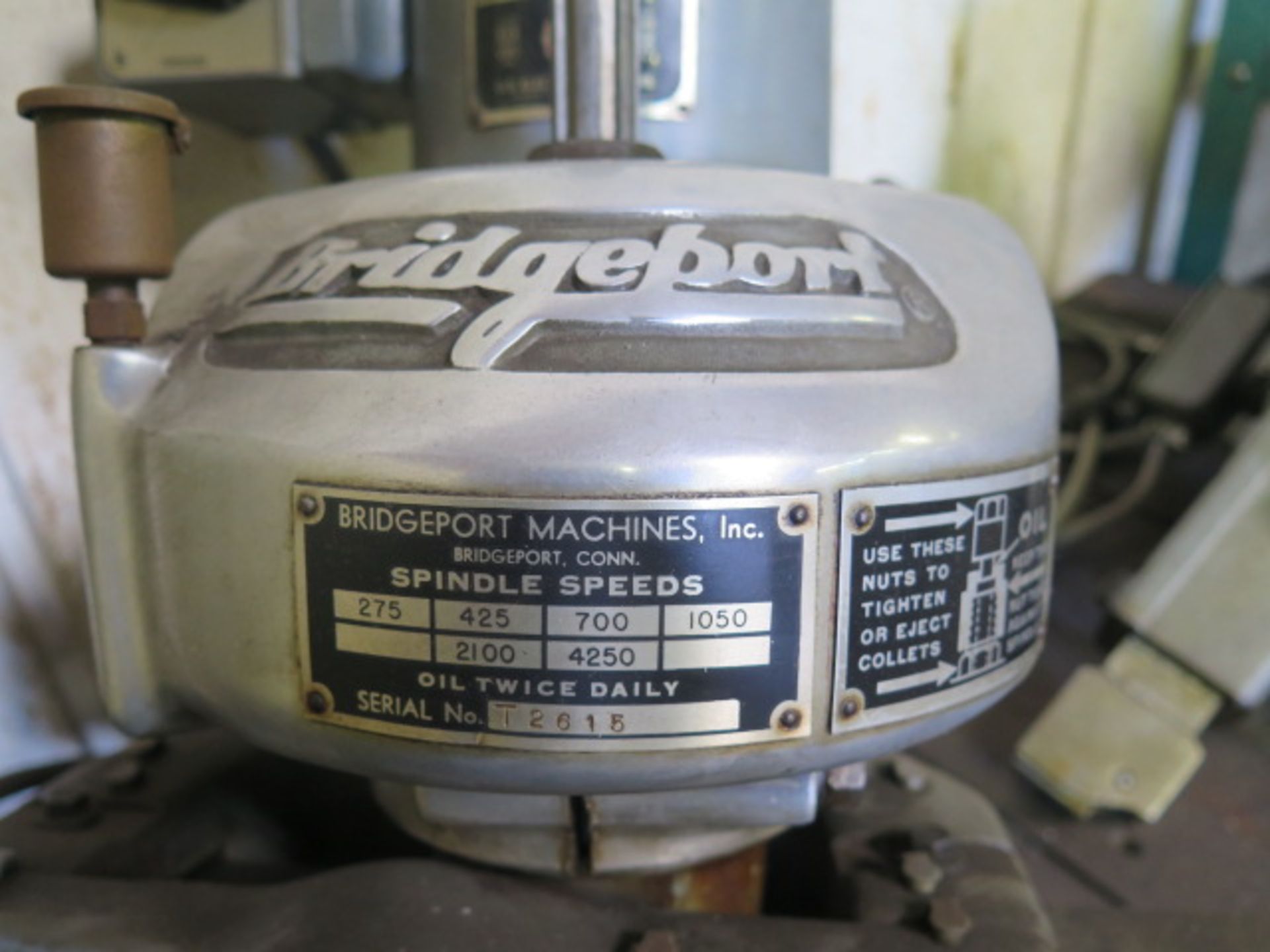Bridgeport Cherrying head s/n T2615 w/ 1/2Hp Motor, 275-4250 RPM, 6-Speeds (SOLD AS-IS - NO - Image 4 of 4