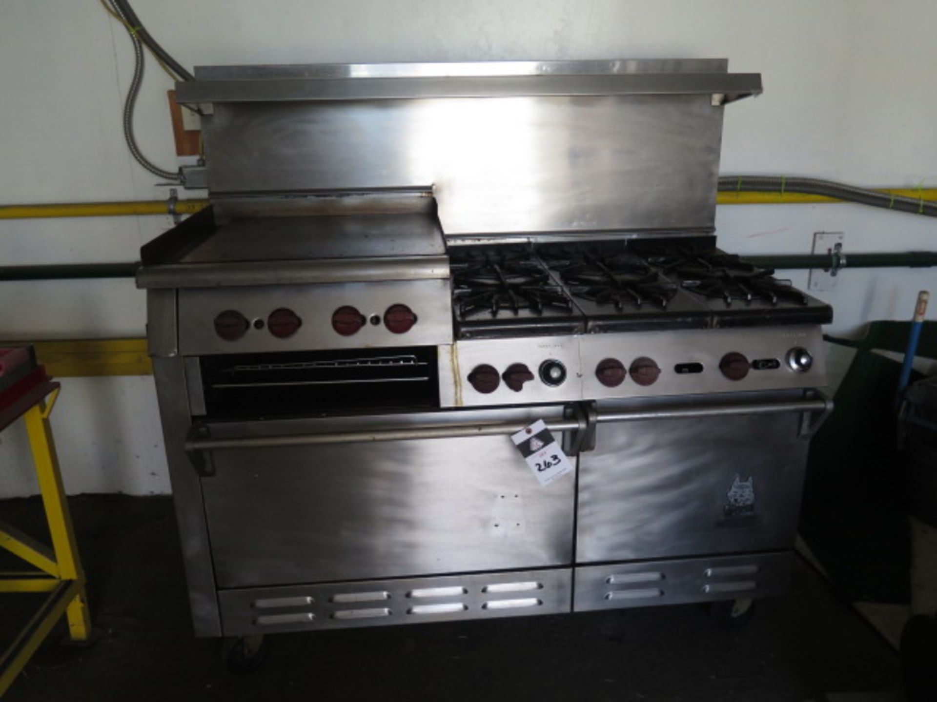 Wolf 6-Burner Gas Stove w/ Griddle and Salamander (SOLD AS-IS - NO WARRANTY)