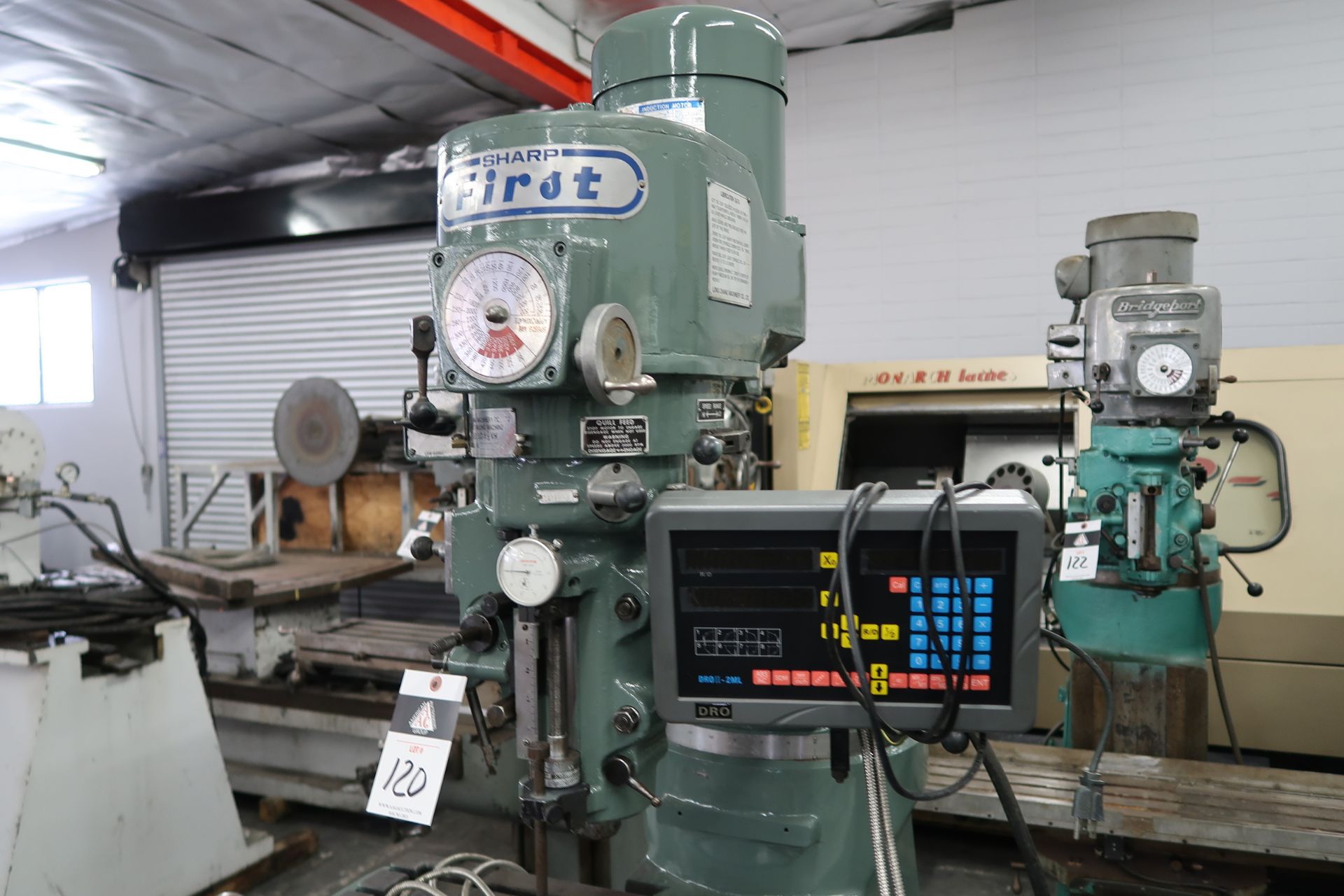 Sharp First Vertical Mill s/n 7191865 w/ DRO II-2ML Prog DRO, 3Hp Motor, 60-4500 rpm, SOLD AS IS - Image 3 of 7