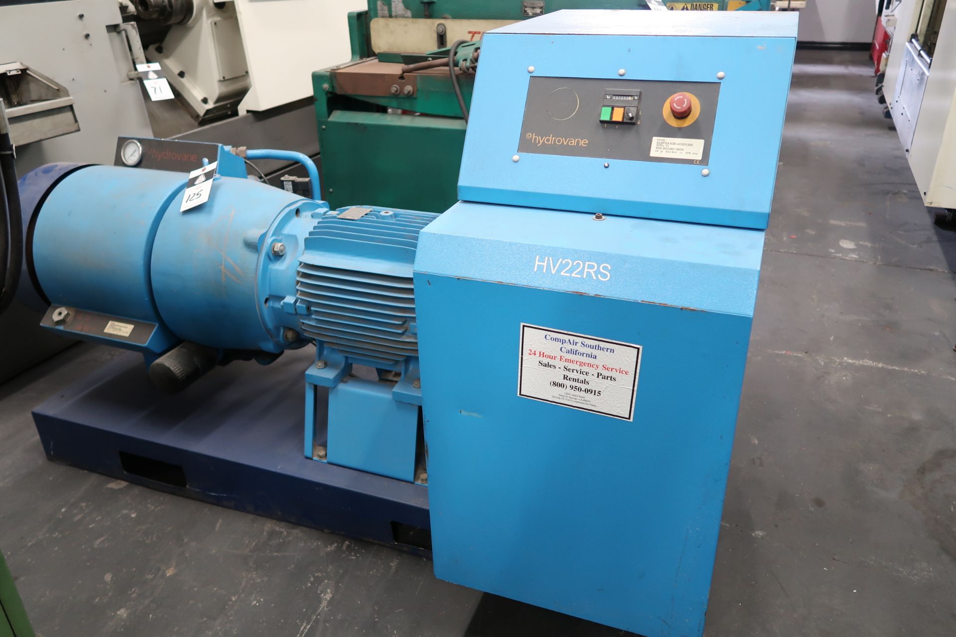 Hydrovane HV22RS Rotary Vane Air Compressor s/n 822-003382 (SOLD AS-IS - NO WARRANTY)