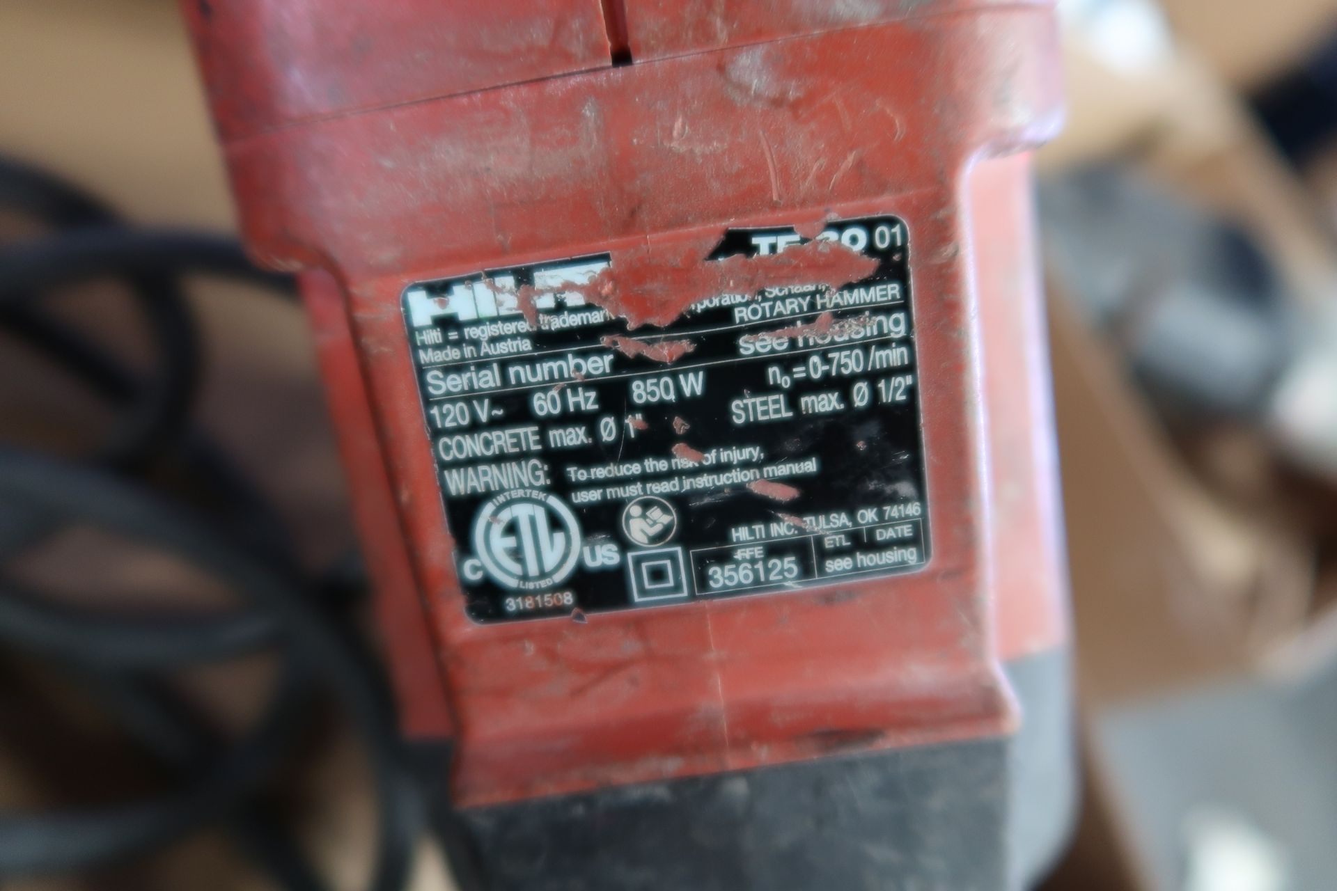 Hilti TE-30 Electric Hammer Drill (SOLD AS-IS - NO WARRANTY) - Image 3 of 3