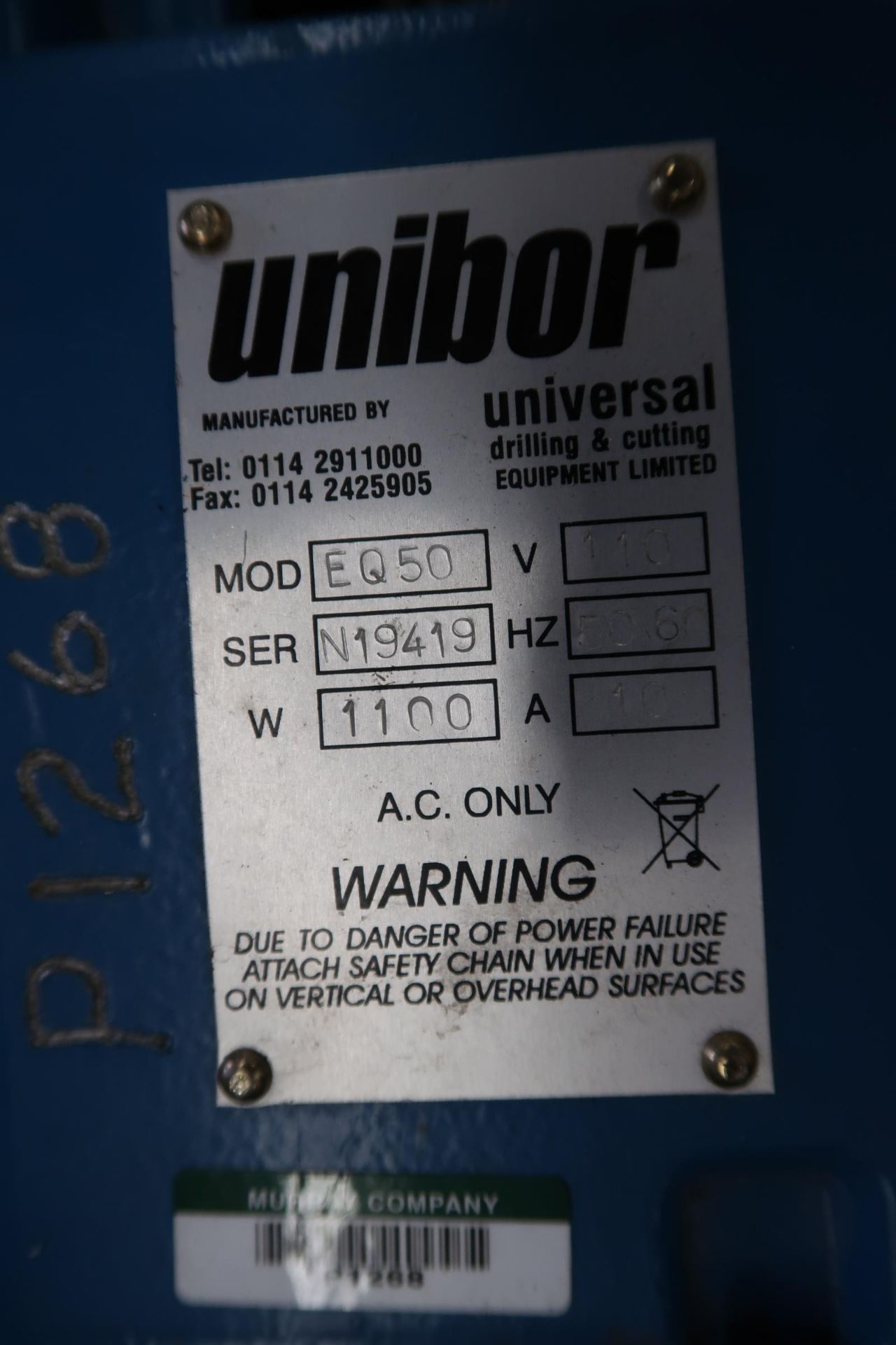 Unibor EQ50 Magnetic Base Core Drill (SOLD AS-IS - NO WARRANTY) - Image 4 of 4