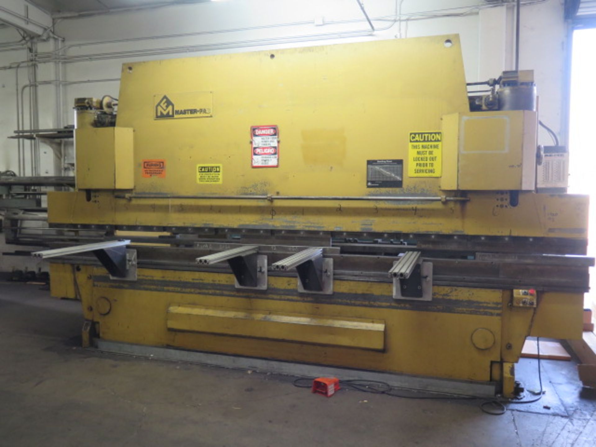 MasterFab 250 Ton x 14’ (16’ with Extensions) Hyd Press Brake w/ Controlled Back gauge, SOLD AS IS