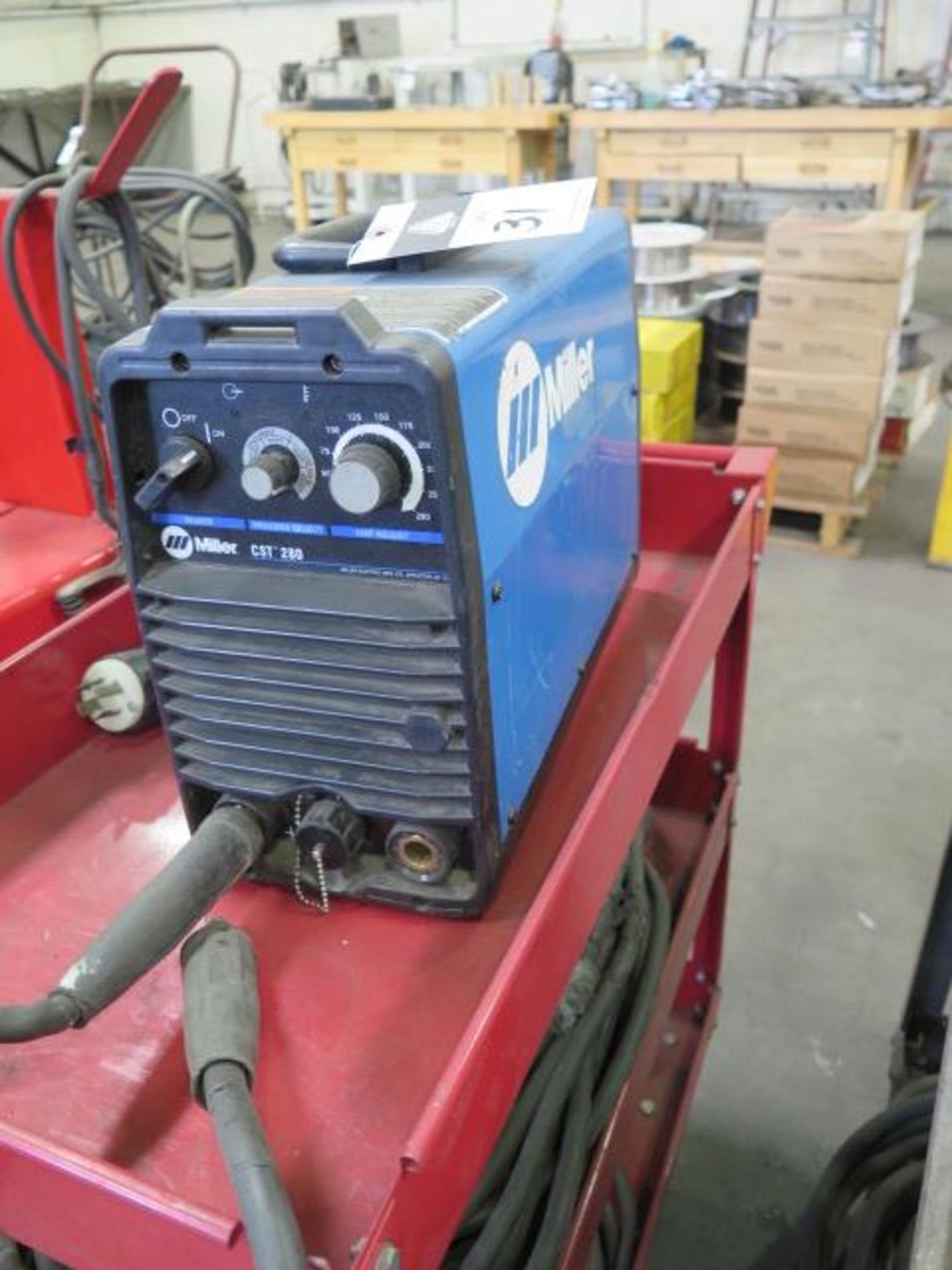 Miller CST-280 Arc Welding Power Source s/n MF360224G w/ Cart (SOLD AS-IS - NO WARRANTY)