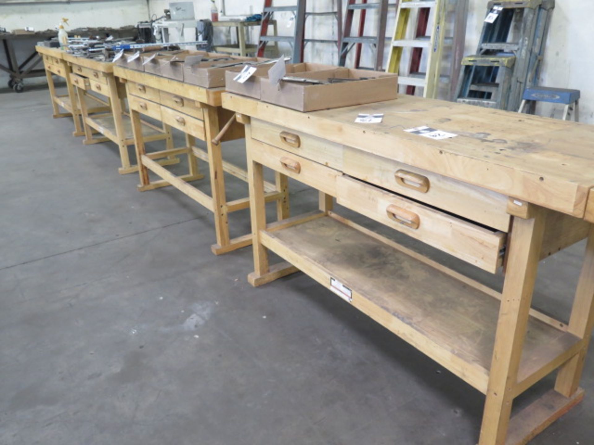 Wood Working Benches (4) w/ Vises (SOLD AS-IS - NO WARRANTY)