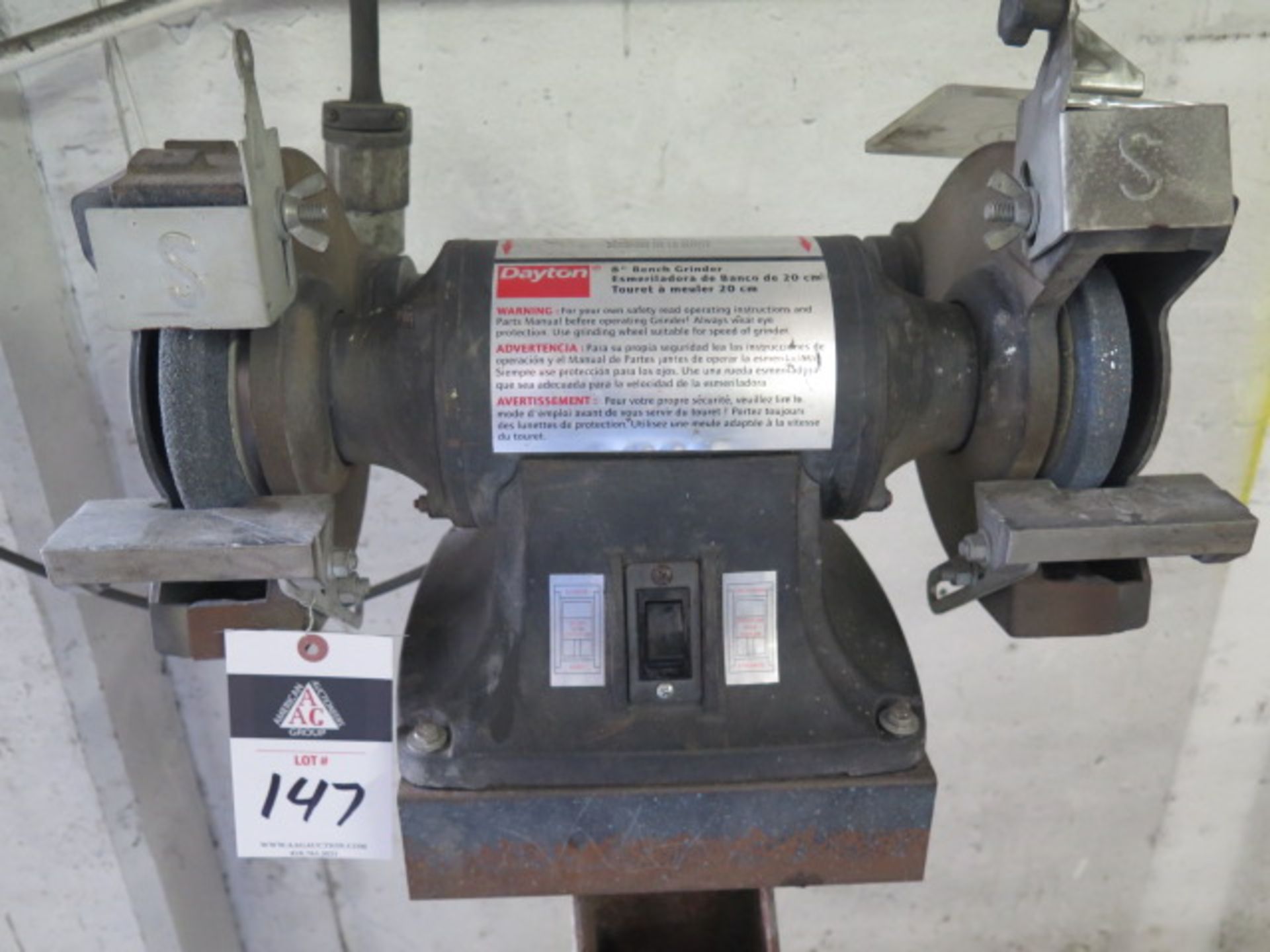 Dayton 8” Pedestal Grinder (SOLD AS-IS - NO WARRANTY) - Image 2 of 5