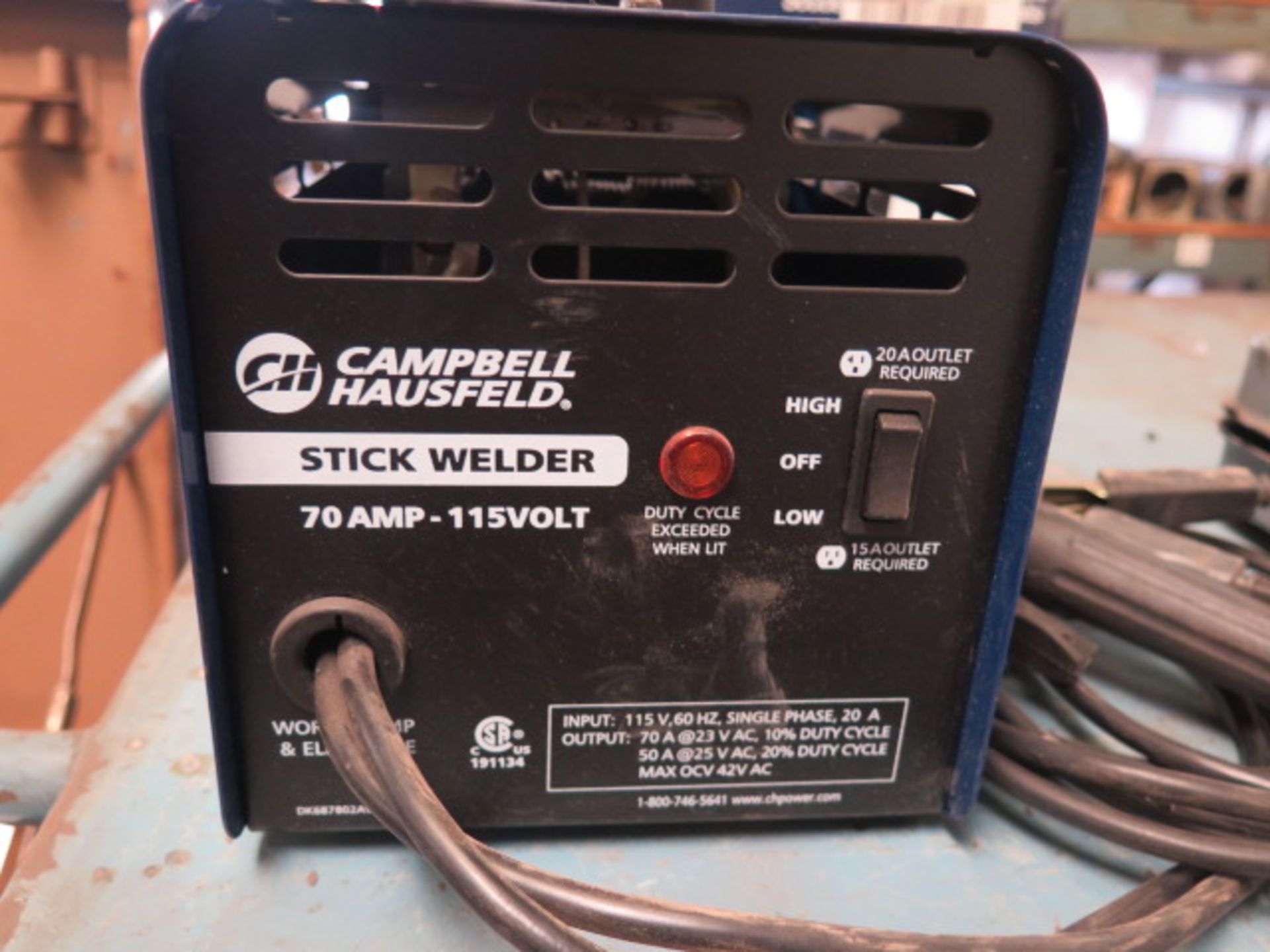 Campbell Hausfeld 70 Amp - 115 Volt Stick Welder (SOLD AS-IS - NO WARRANTY) - Image 3 of 5