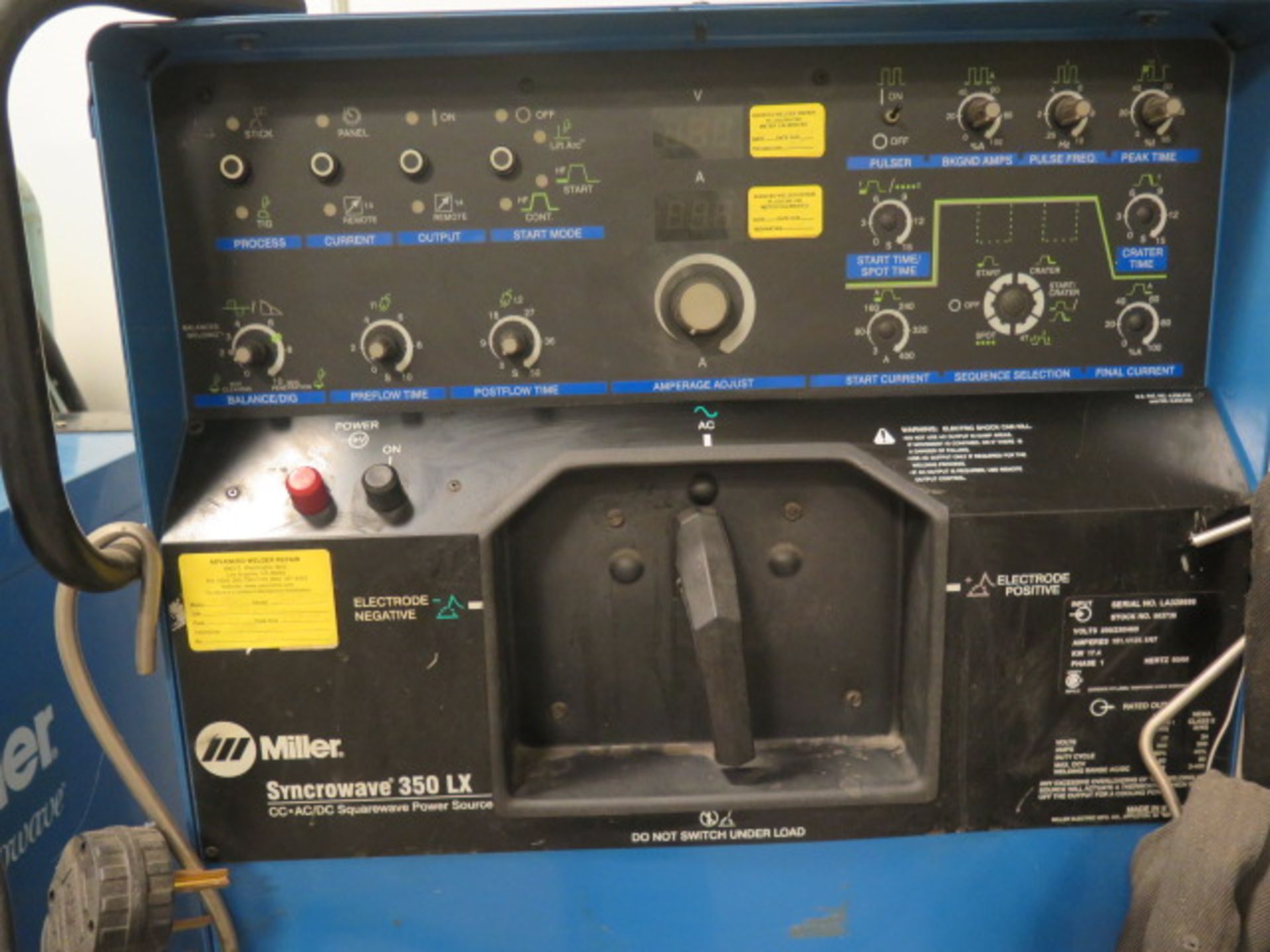 Miller Syncrowave 350LX CC-AC/DC Squarewave Welding Power Source s/n LA328686 - Image 7 of 9