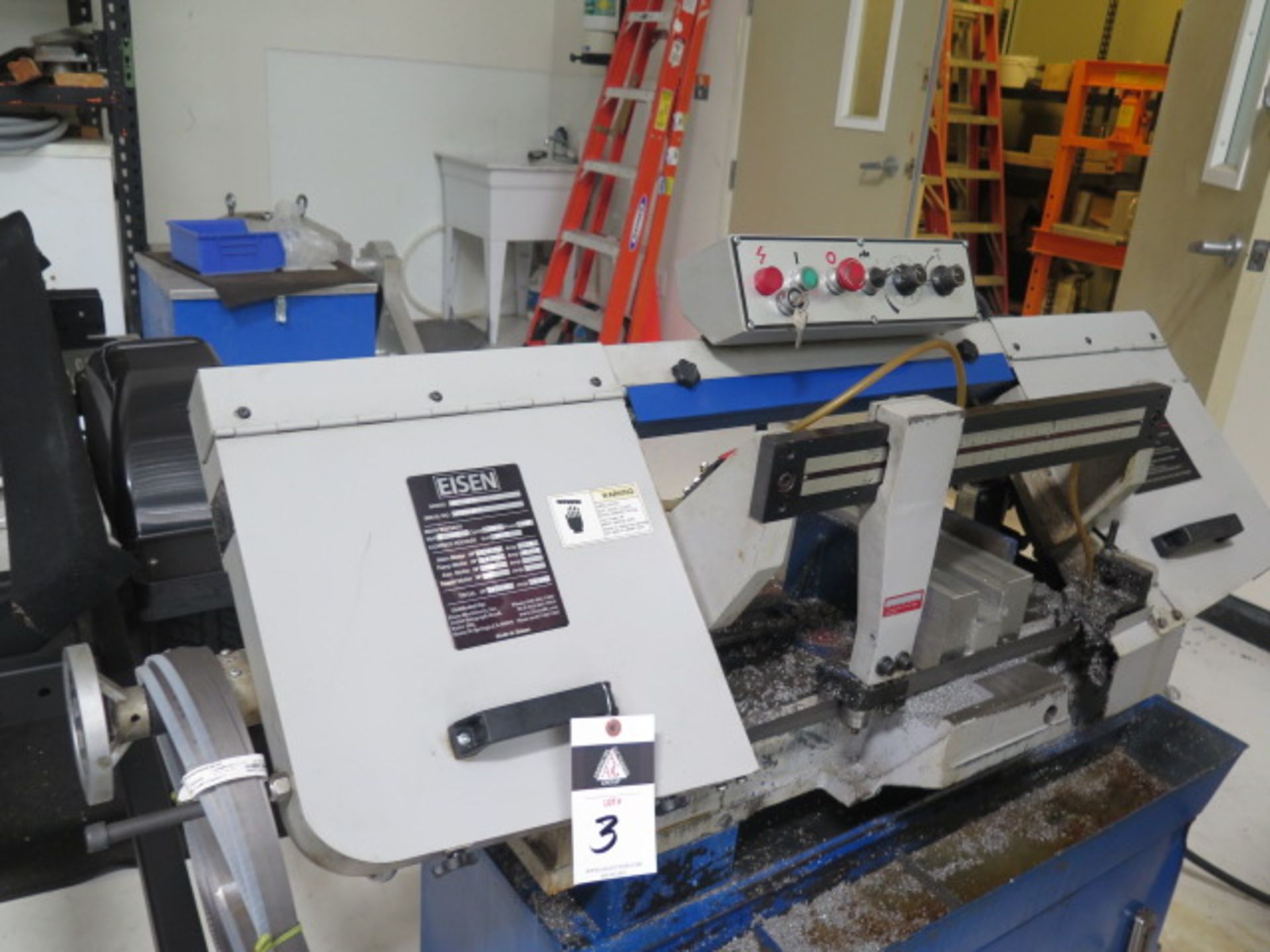 Eisen UE-916A 9” Horizontal Band Saw s/n 09014103 w/ 4-Speeds, Manual Clamping, Coolant - Image 2 of 10