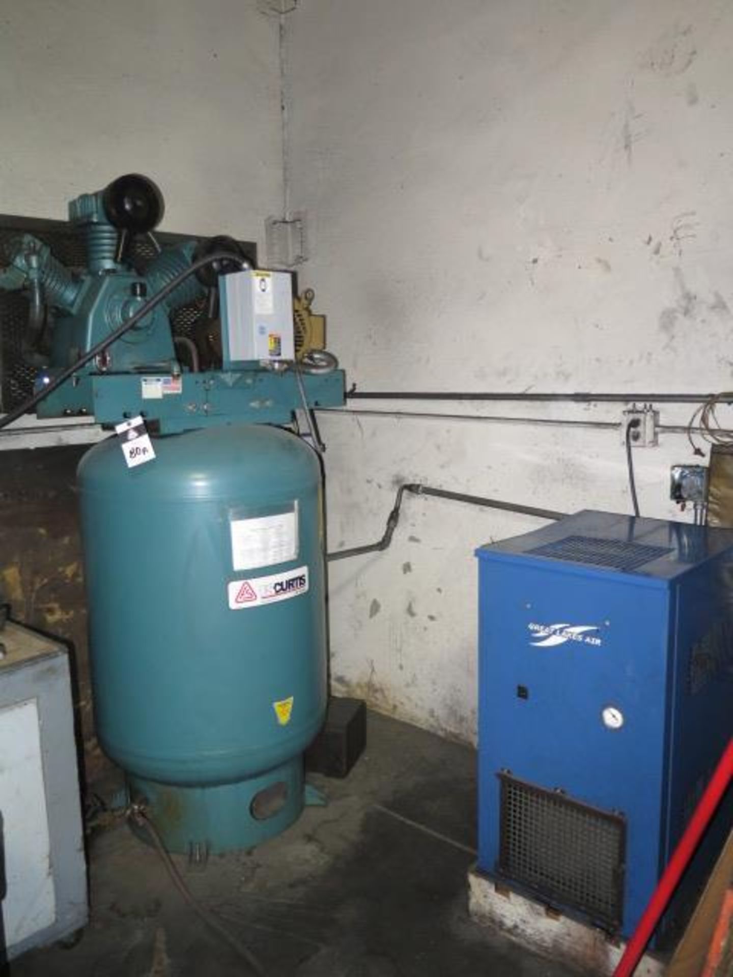 Curtis 10Hp Vertical Air Compressor w/ 3-Stage Pump, 80 Gallon Tank, Great Lakes Air, SOLD AS IS