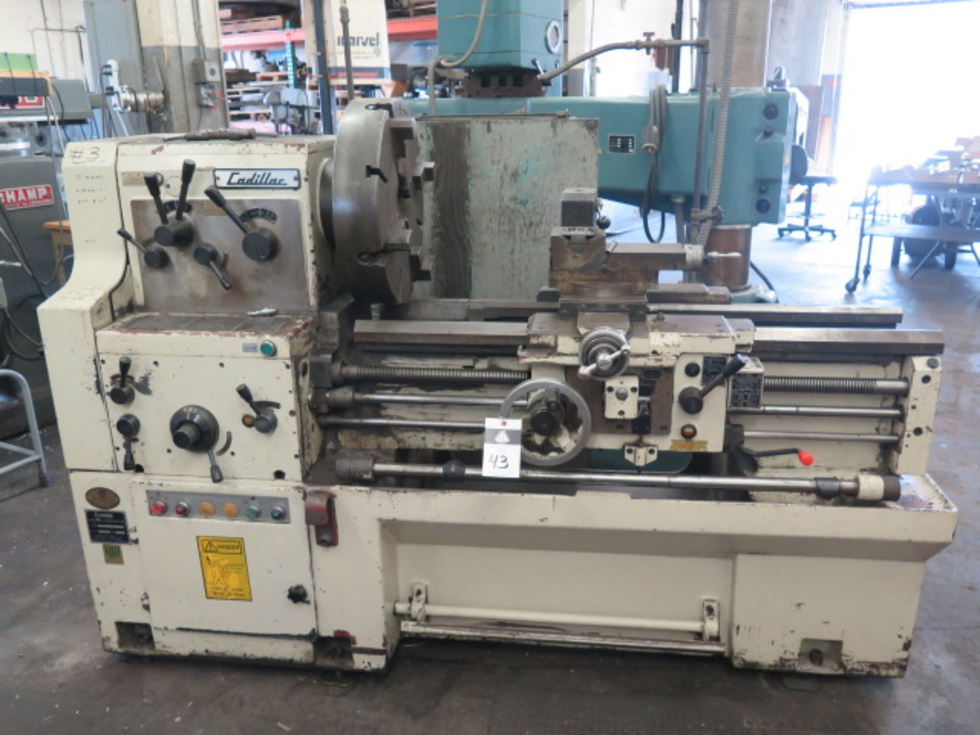 Cadillac 22” Geared Head Gap Bed Lathe s/n B92892 w/ 25-1500 RPM, Inch/mm Threading, SOLD AS IS