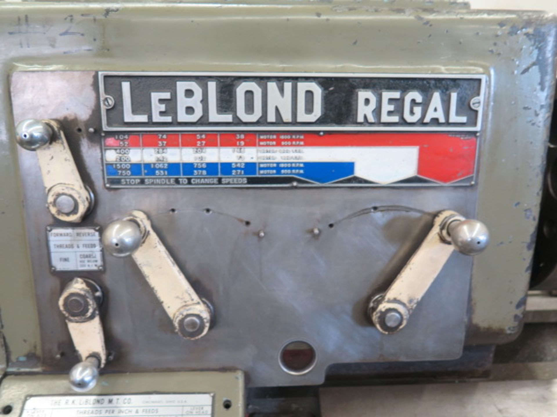 LeBlond Regal 22” x 40” Geared Head Lathe s/n 2F513 w/ 19-1500 RPM, Taper Attachment, SOLD AS IS - Image 9 of 9