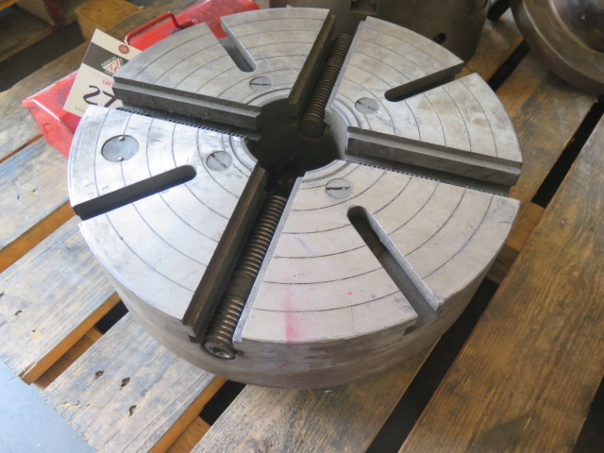 15" 3-Jaw Chuck and 18" 4-Jaw Chuck (NEEDS Jaw Shoes) (SOLD AS-IS - NO WARRANTY) - Image 2 of 4