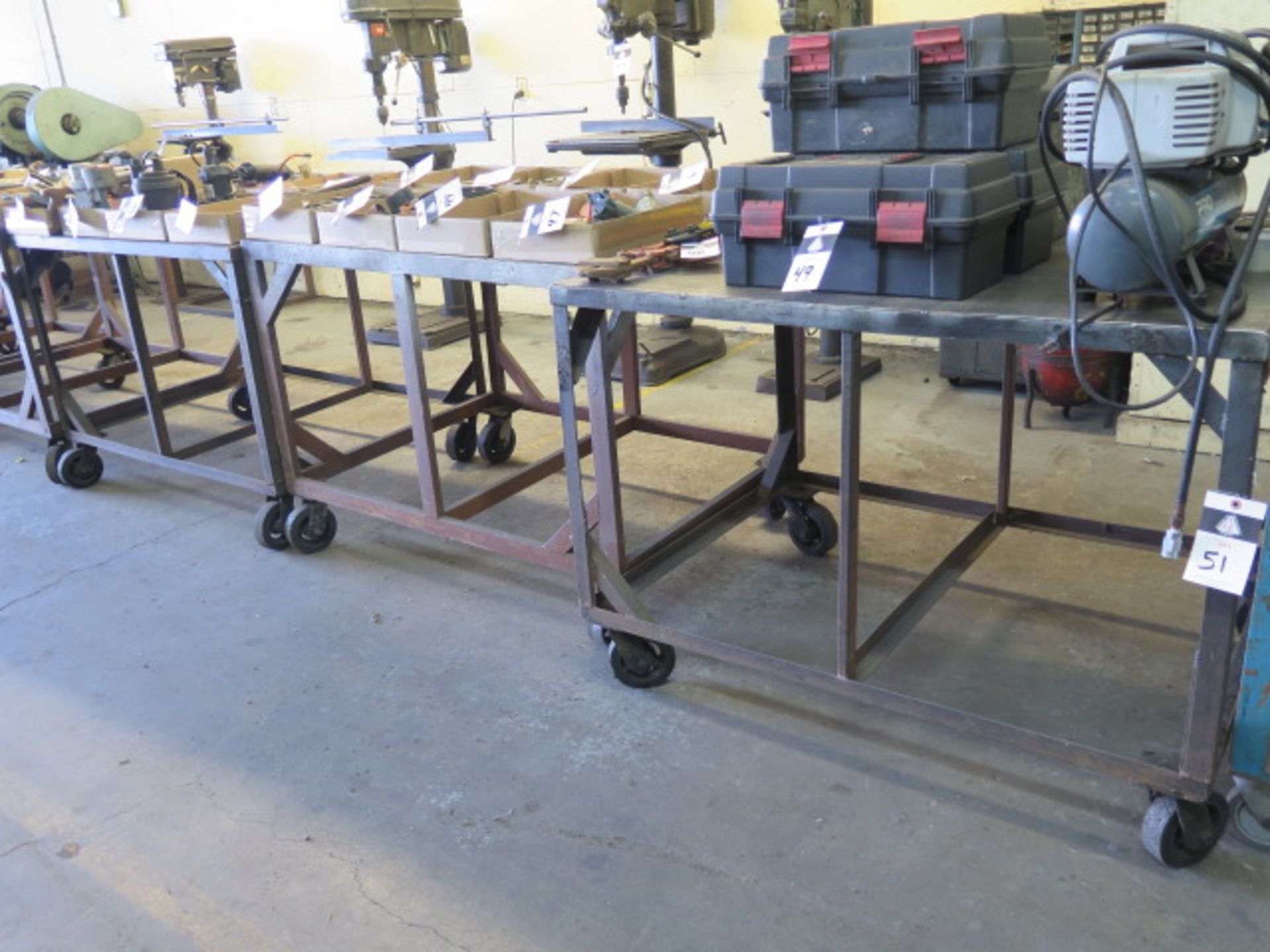 36" x 48" Steel Rolling Tables (3) (SOLD AS-IS - NO WARRANTY)
