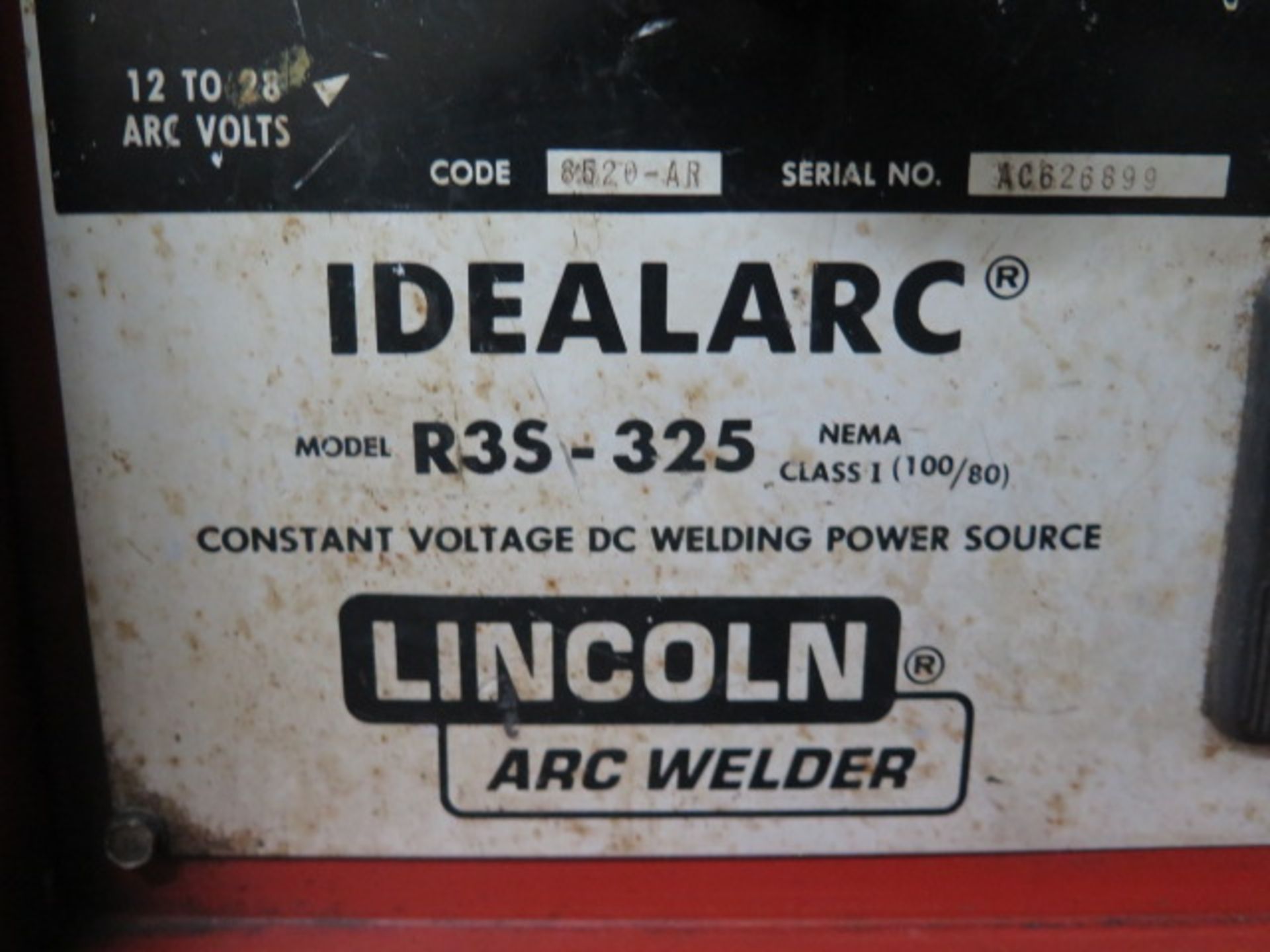 Lincoln R3S-325 CV-DC Arc Welding Power Source w/ Wire Feeder (SOLD AS-IS - NO WARRANTY) - Image 8 of 8