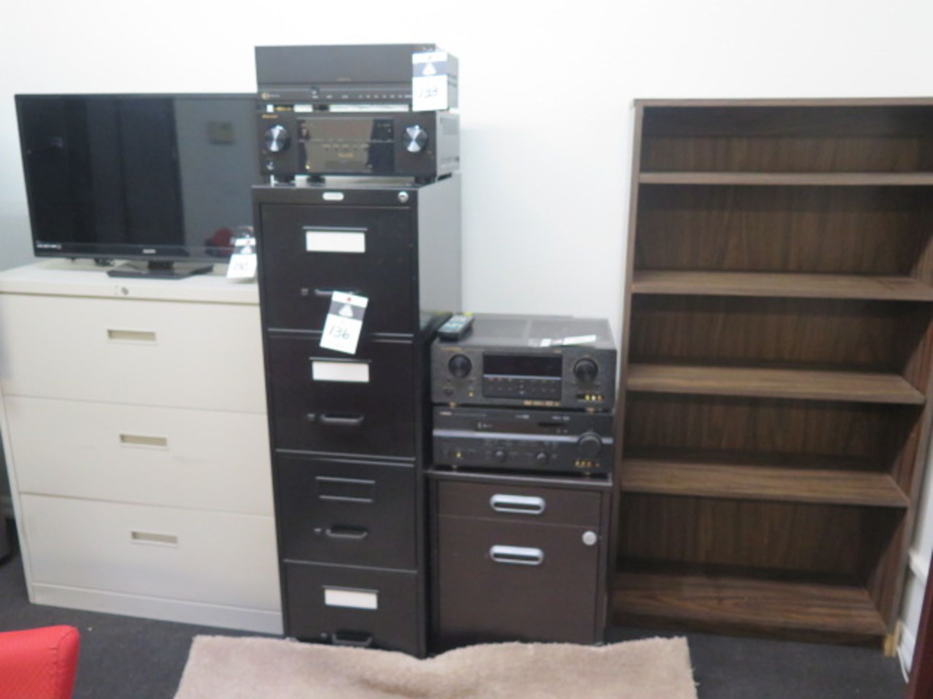 Desk, File Cabinets and Shelves (SOLD AS-IS - NO WARRANTY)