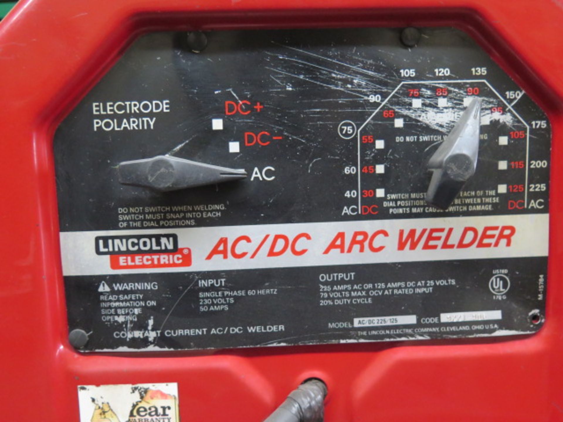 Lincoln AC-225 AC/DC Arc Welder (SOLD AS-IS - NO WARRANTY) - Image 4 of 4