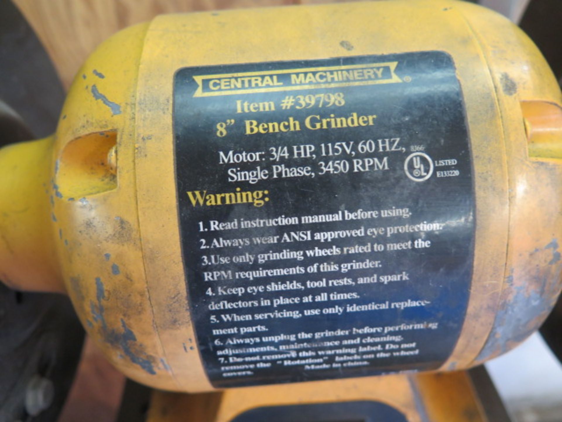 Central Machinery 8” Pedestal Grinder (SOLD AS-IS - NO WARRANTY) - Image 5 of 5