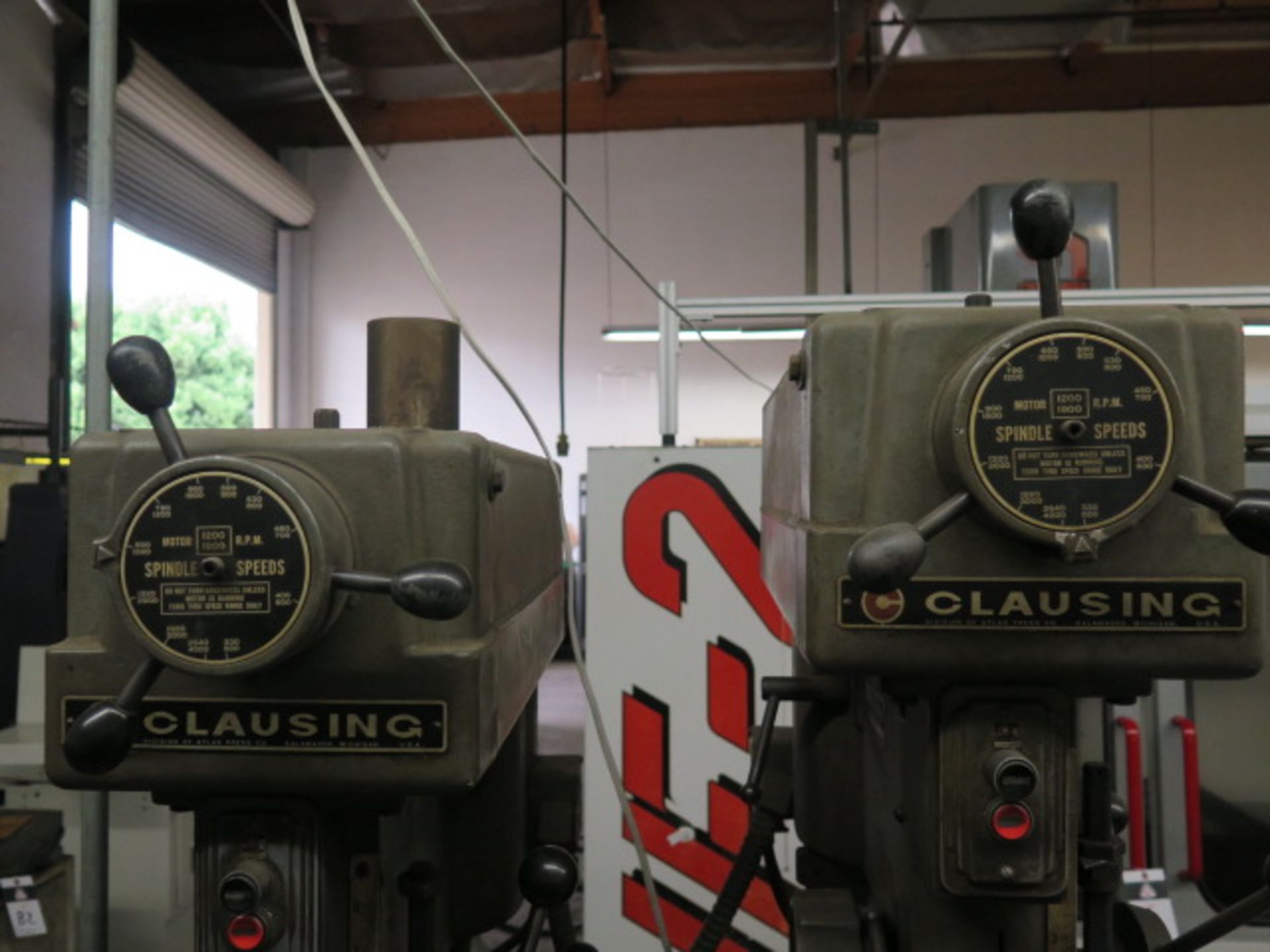 Clausing 2-Head Gang Drill Press w/ mdl’s 1666 and 1687 Var Spd Heads, 500-4000 Dial, SOL AS IS - Image 5 of 5