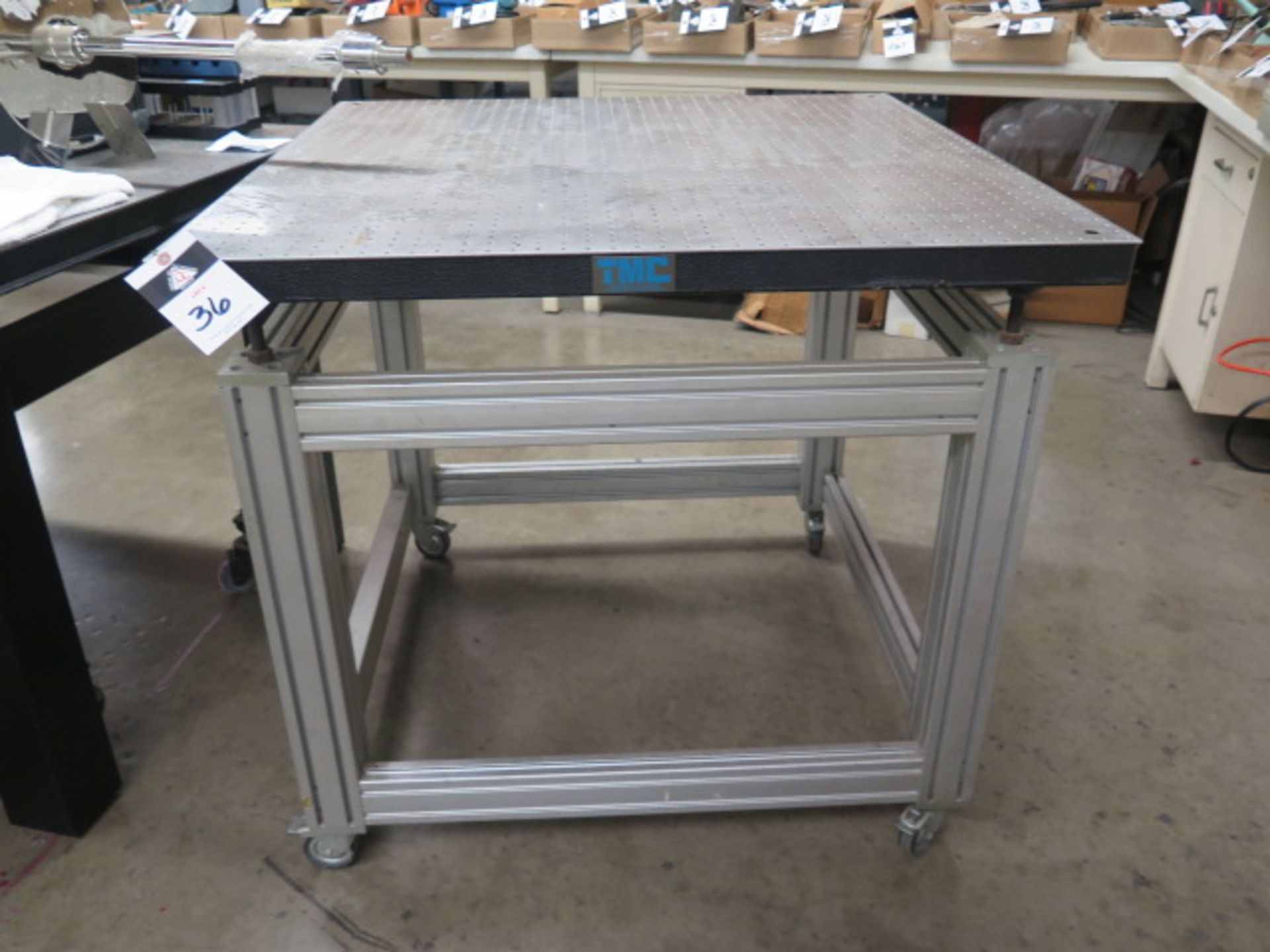 TMC 39” x 39” Honeycomb Technical Lab Test Table w/ Wheels (SOLD AS-IS - NO WARRANTY)