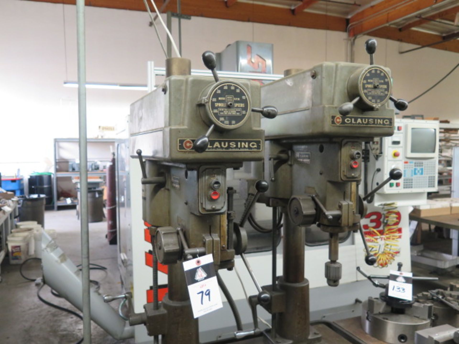 Clausing 2-Head Gang Drill Press w/ mdl’s 1666 and 1687 Var Spd Heads, 500-4000 Dial, SOL AS IS - Image 2 of 5