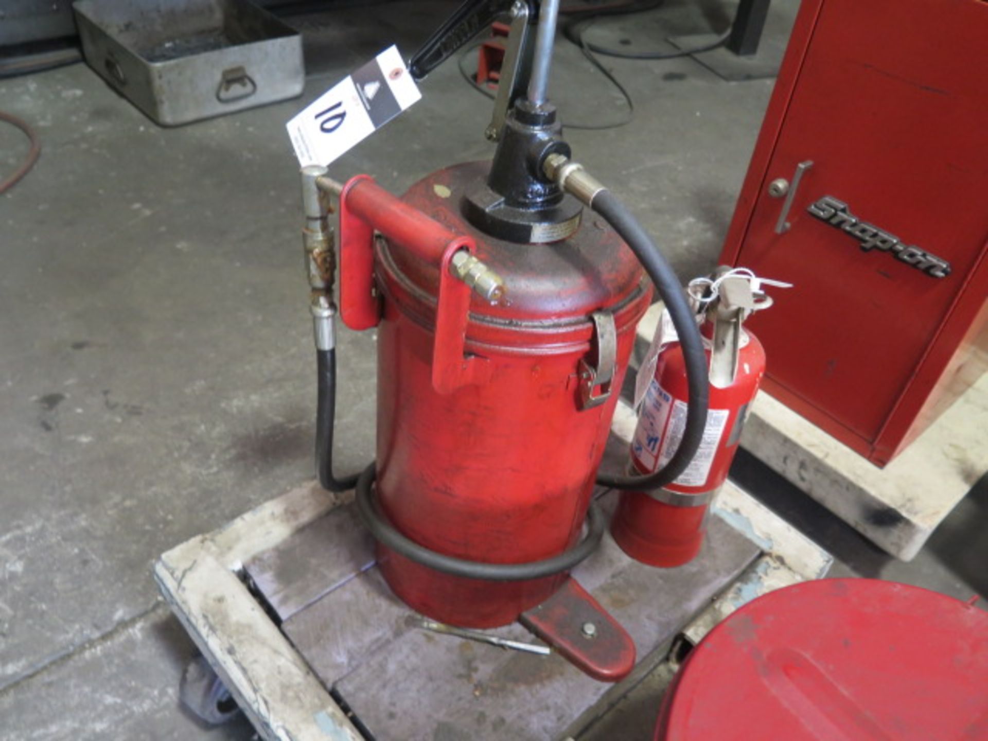 Grease Pump, Safety Rag Can and Fire Extinguisher (SOLD AS-IS - NO WARRANTY) - Image 2 of 3