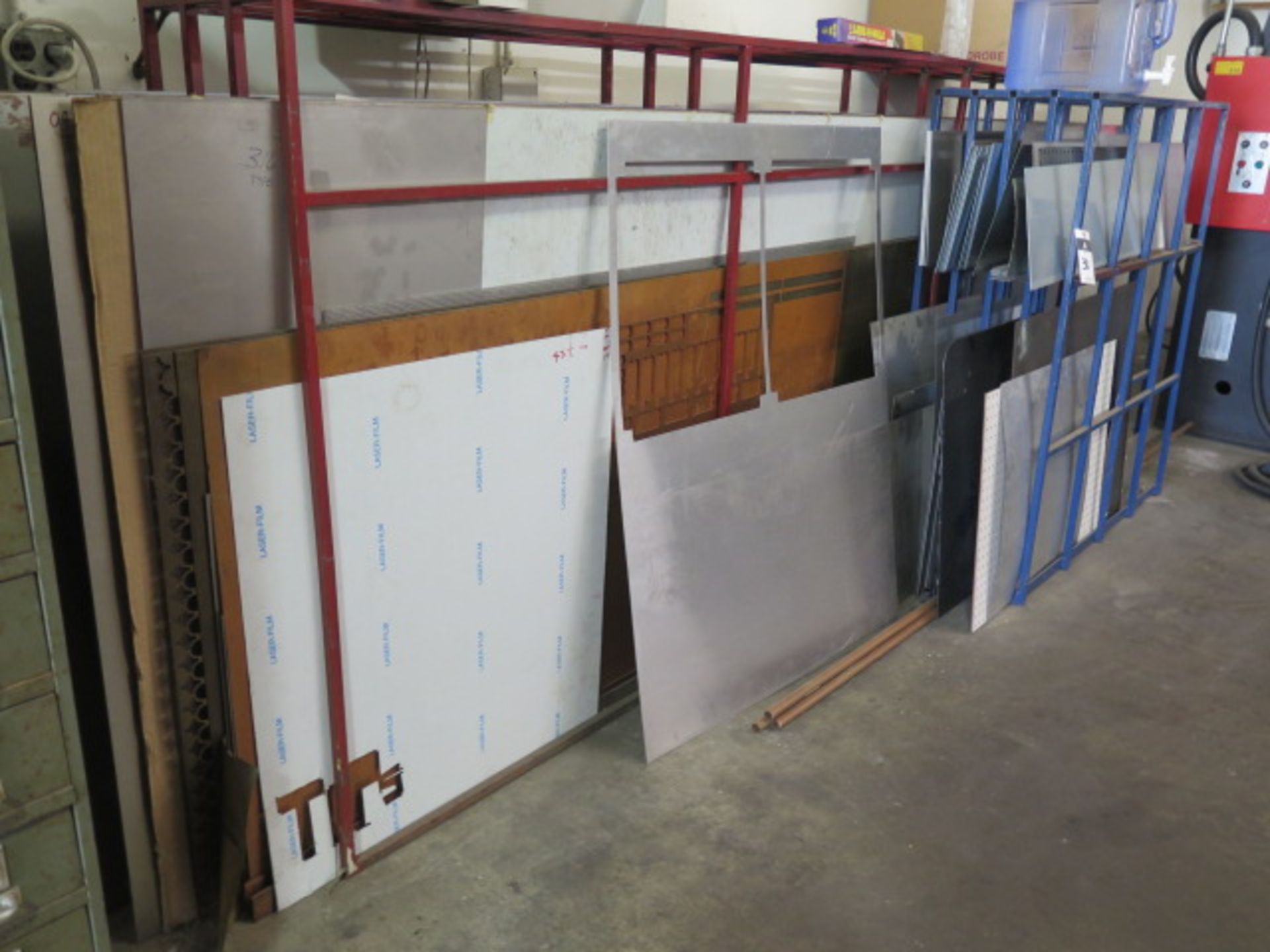 Aluminum, Copper,v Stainless and Cold Roll Sheet Stock w/ Rack (SOLD AS-IS - NO WARRANTY)