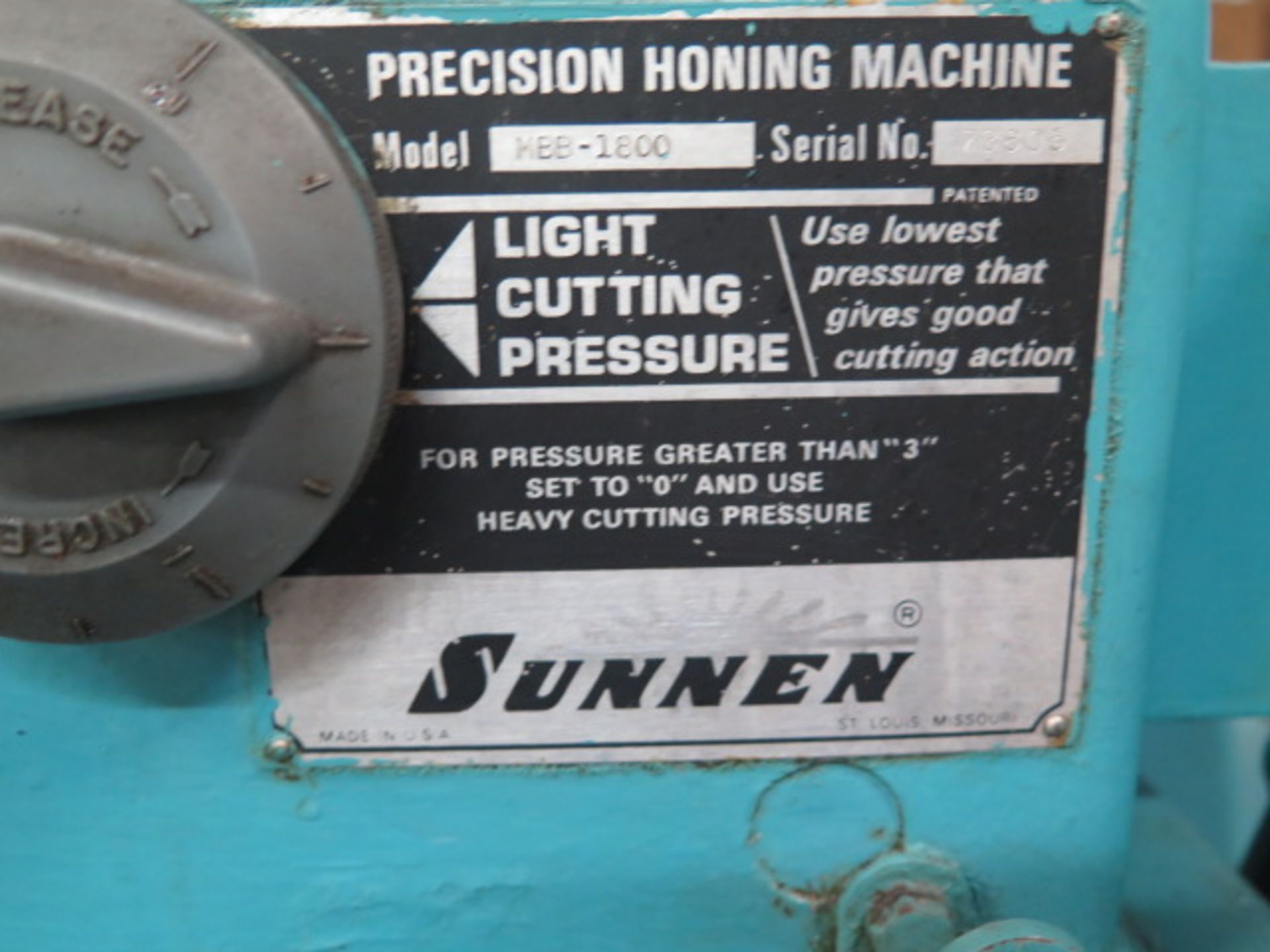 Sunnen MBB-1800 Honing Machine s/n 73805 w/ 12-Speeds, Power Stroke, Auto Sizing, Coolant SOLD AS IS - Image 8 of 8