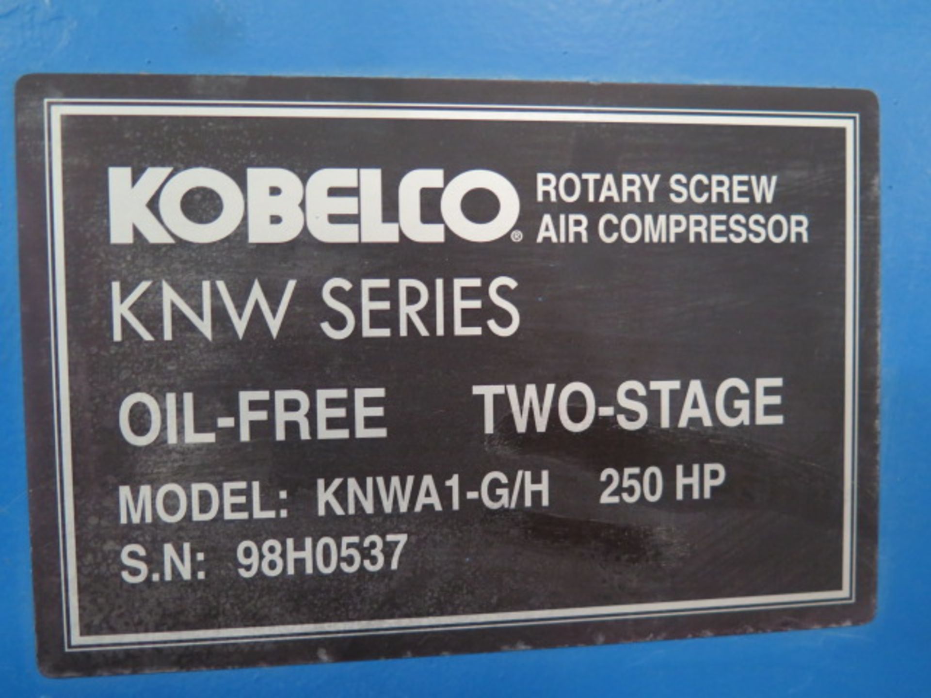 Kobelco KNWA1-G/H 250Hp Rotary Air Compressor s/n 98H0537 w/ PLC Controls SOLD AS-IS - Image 10 of 10