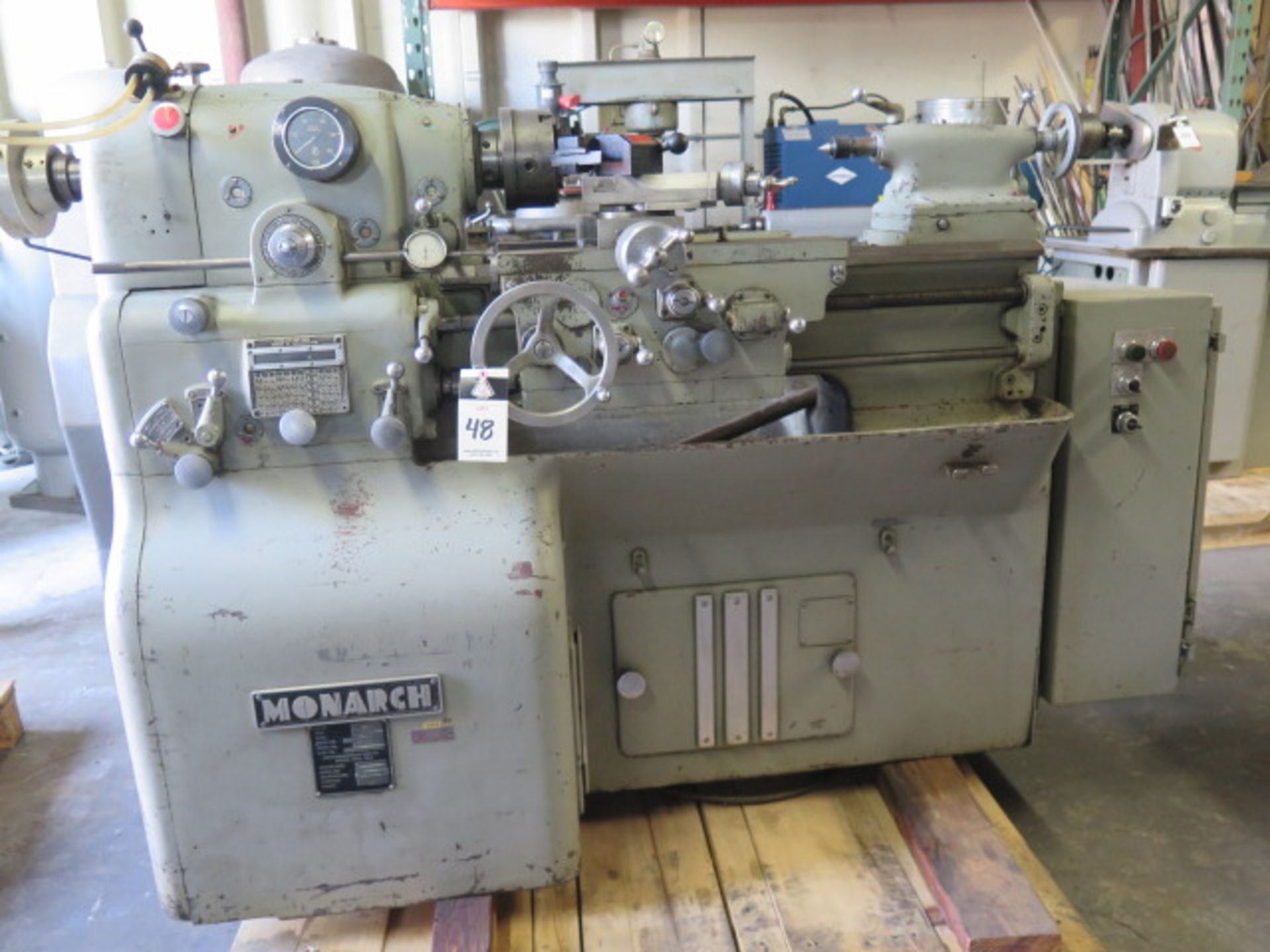 Monarch mdl. EE 10” x 20” Tool Room Lathe s/n 43775 w/ 5000 Adj RPM, Inch Threading, SOLD AS IS