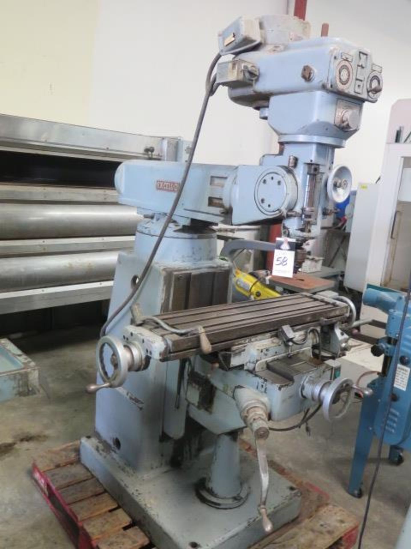 Ex-Cell-O Vertical Mill w/ 100-3800 Dial Change RPM, R8 SpdL, Power Feed, 9” x 36” Table, SOLD AS IS