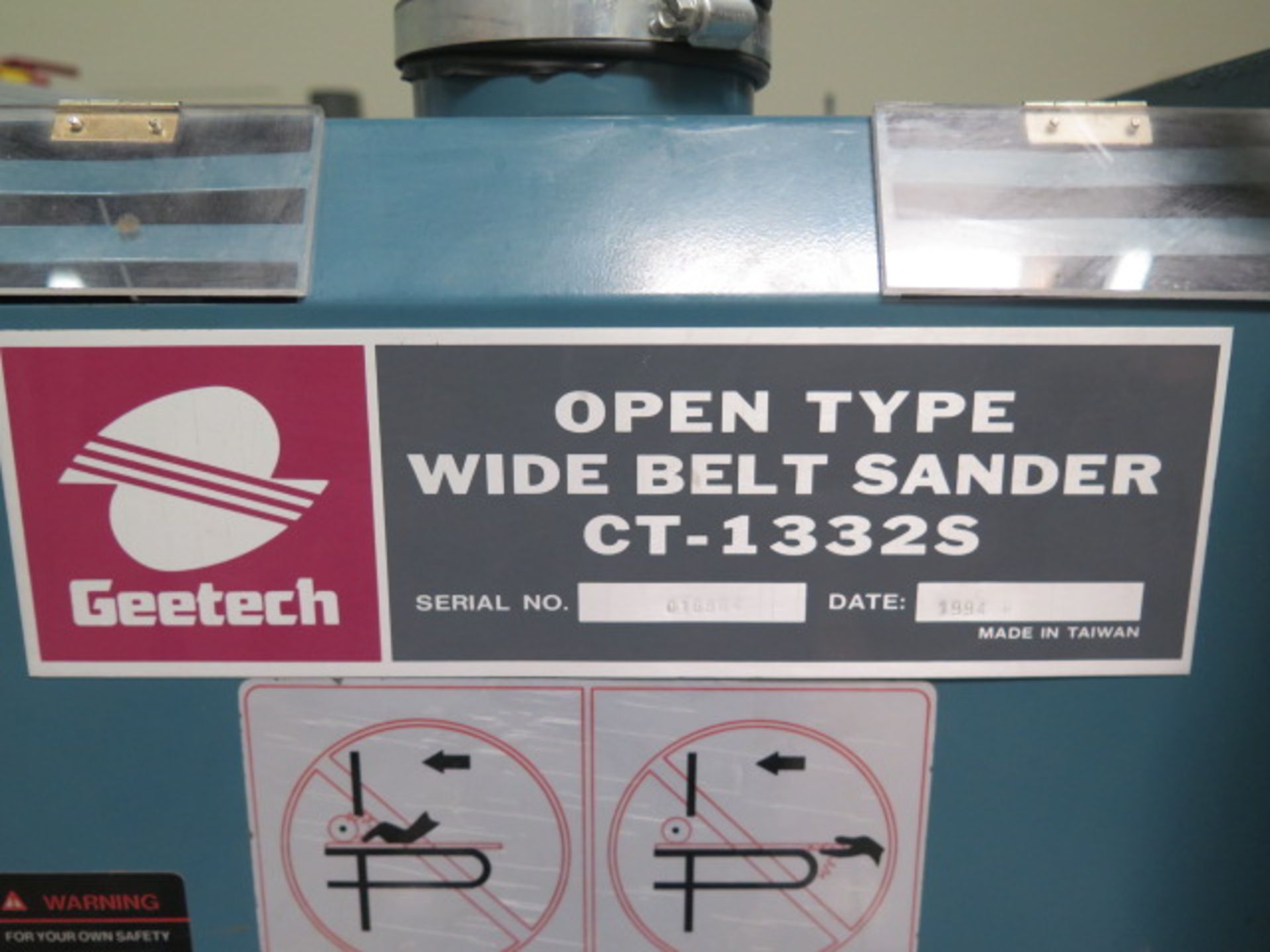 Geetech CT-1332S 13” Open Type Wide Belt Sander s/n 016864 w/ 13” Belt Feed, 2Hp Motor, SOLD AS IS - Image 7 of 7