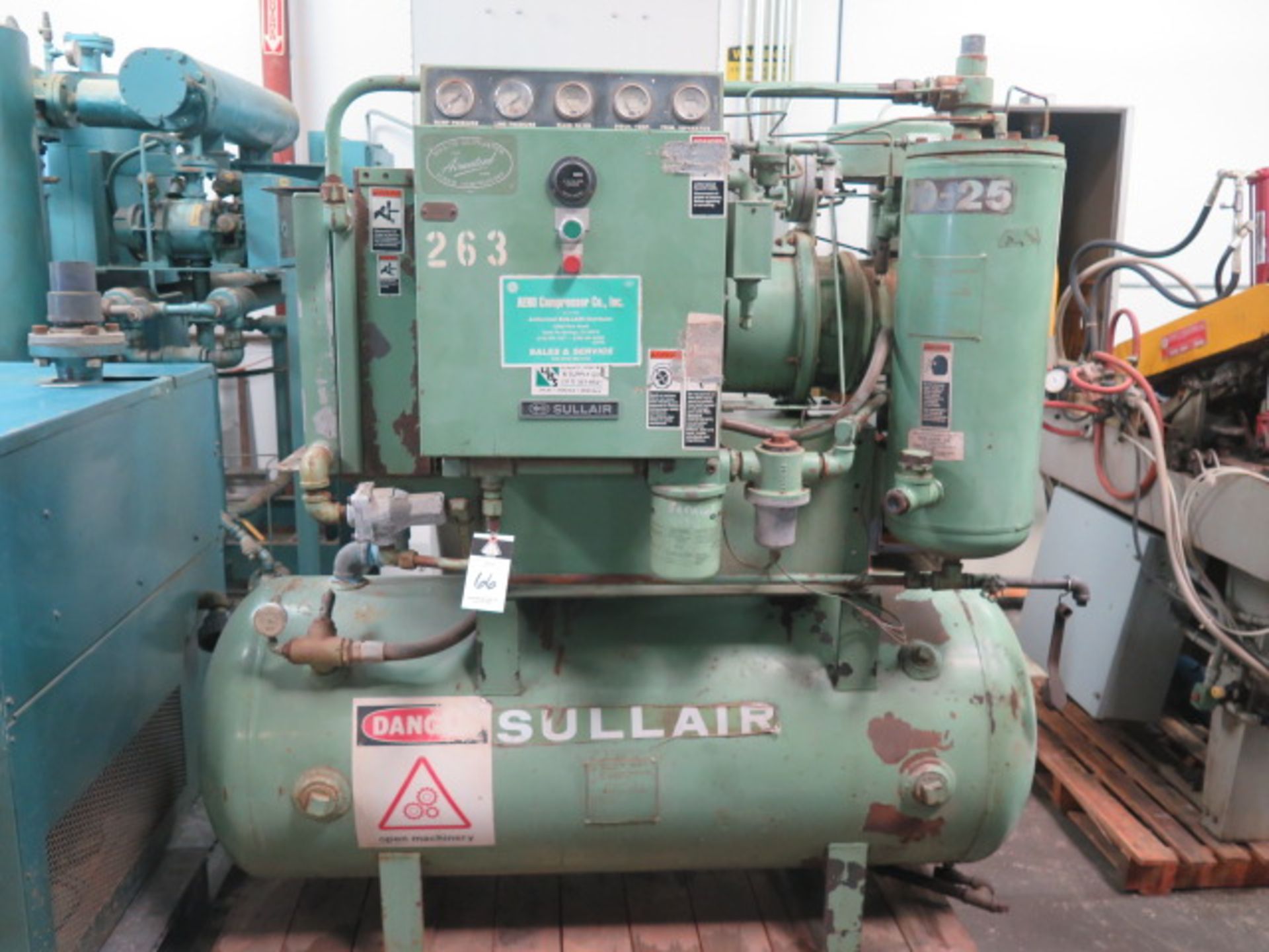 Sullair 10-25ACAC Rotary Vane Air Compressor s/n 003-76727 w/ Tank (SOLD AS-IS - NO WARRANTY)