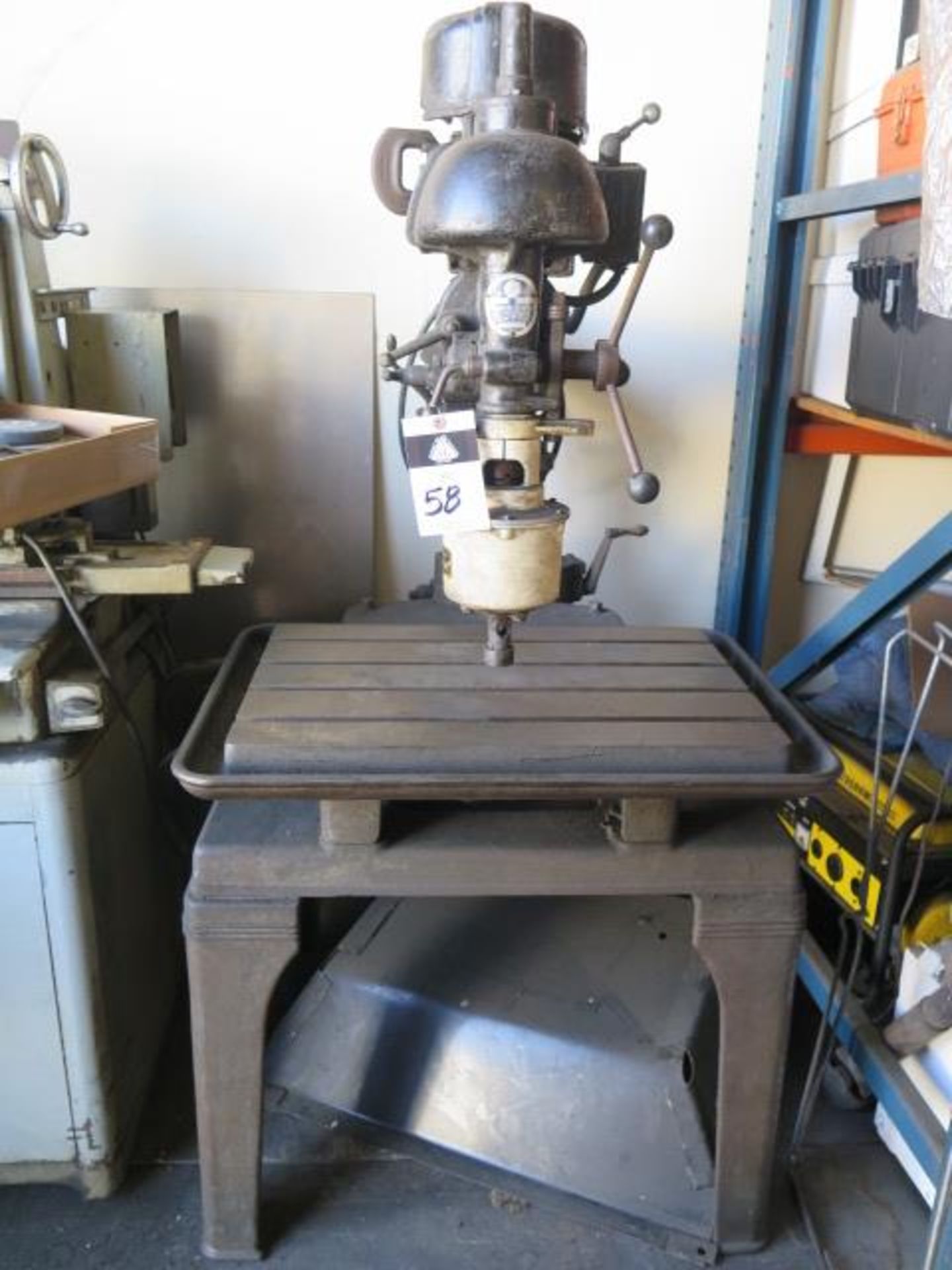 Walker Turner Ram Style Pedestal Drill Press w/ Procunier Tapping Head, 4-Speeds, SOLD AS IS