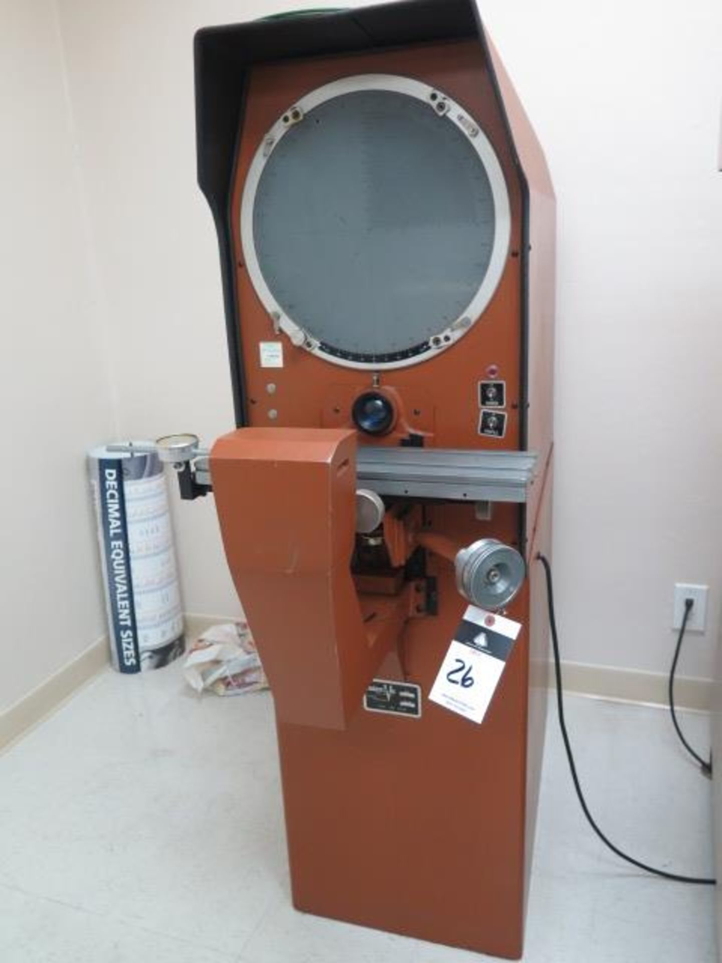 MicroVu mdl. M14 14" Floor Model Optical Comparator s/n 3047 w/ Profile Illumination, SOLD AS IS