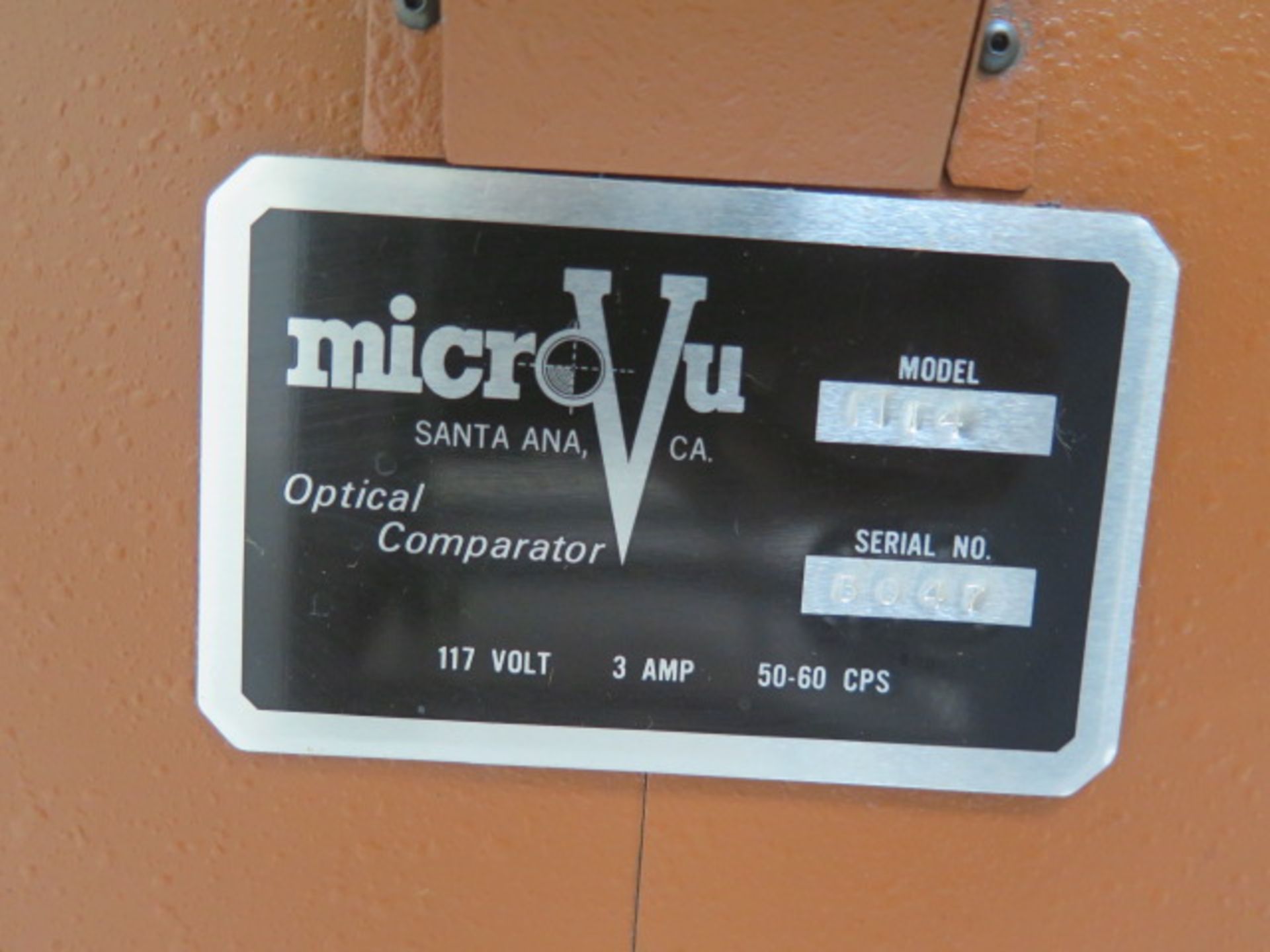 MicroVu mdl. M14 14" Floor Model Optical Comparator s/n 3047 w/ Profile Illumination, SOLD AS IS - Image 7 of 7