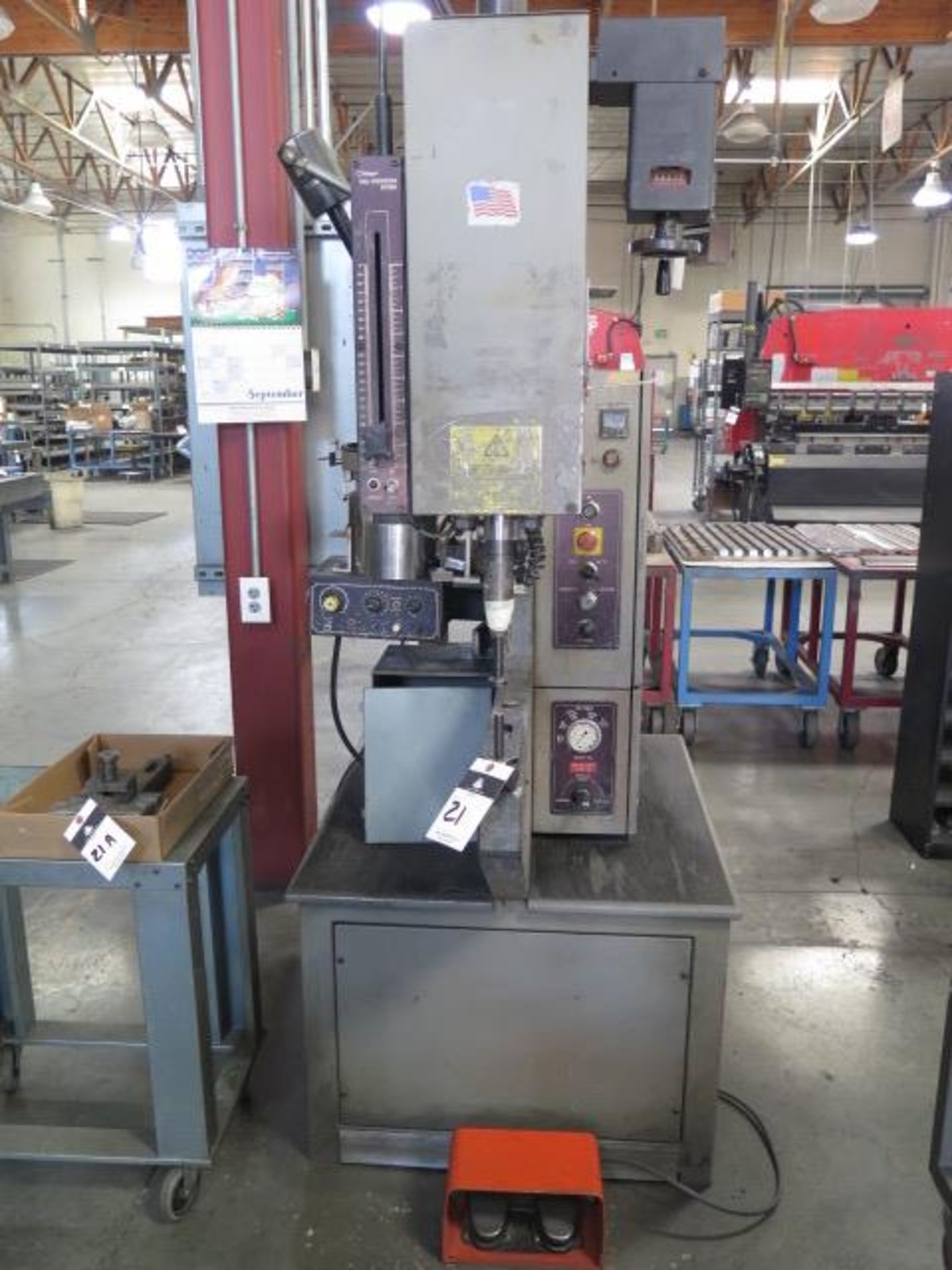 Haeger 8 Ton x 24” Hardware Insertion Press w/ Haeger Tool Protection System Bowl Feeder, SOLD AS IS