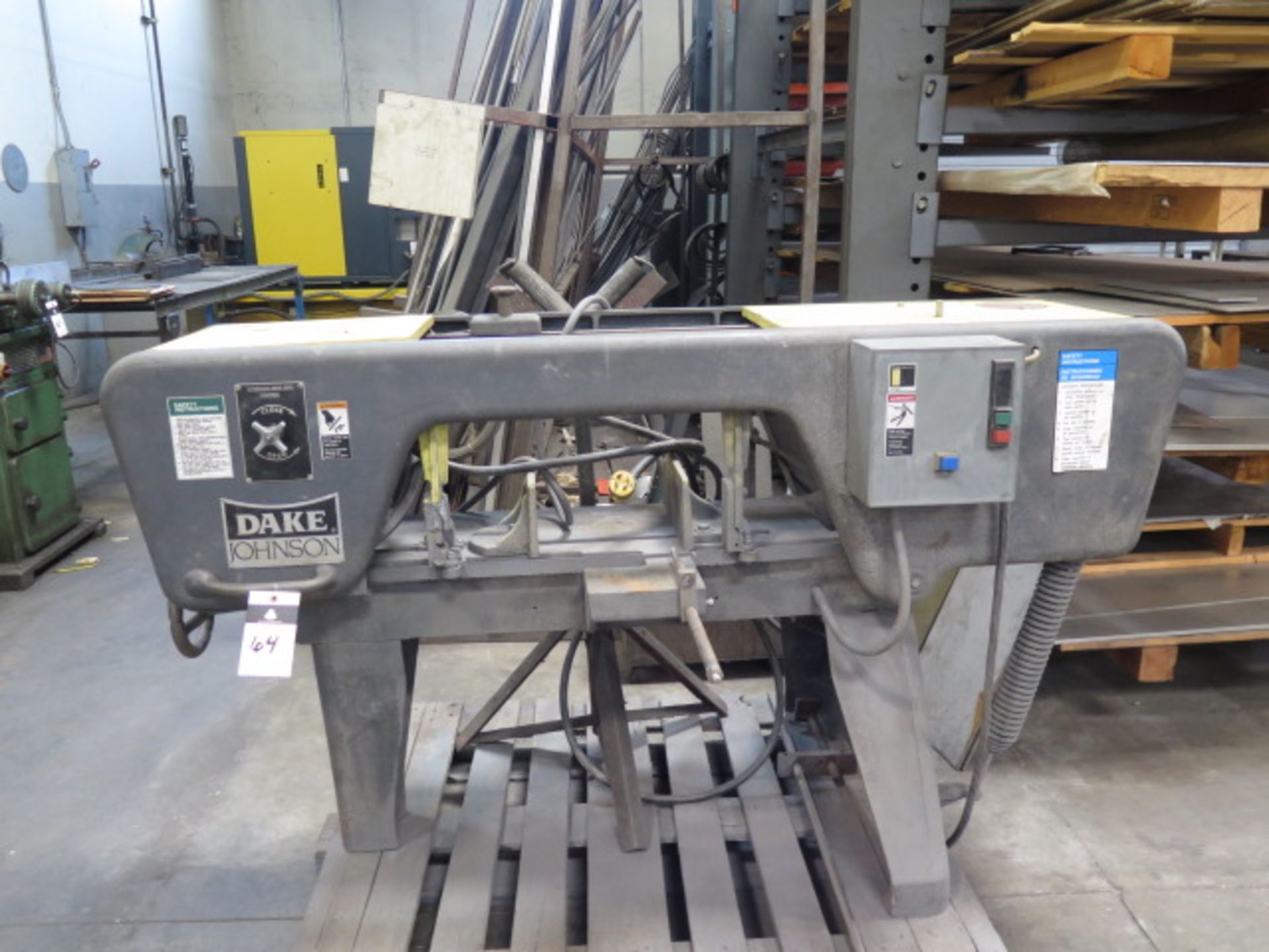 Dake / Johnson mdl. J10 10” Horizontal Band Saw s/n 193628 w/ Manual Clamping, Work Stop SOLD AS-IS