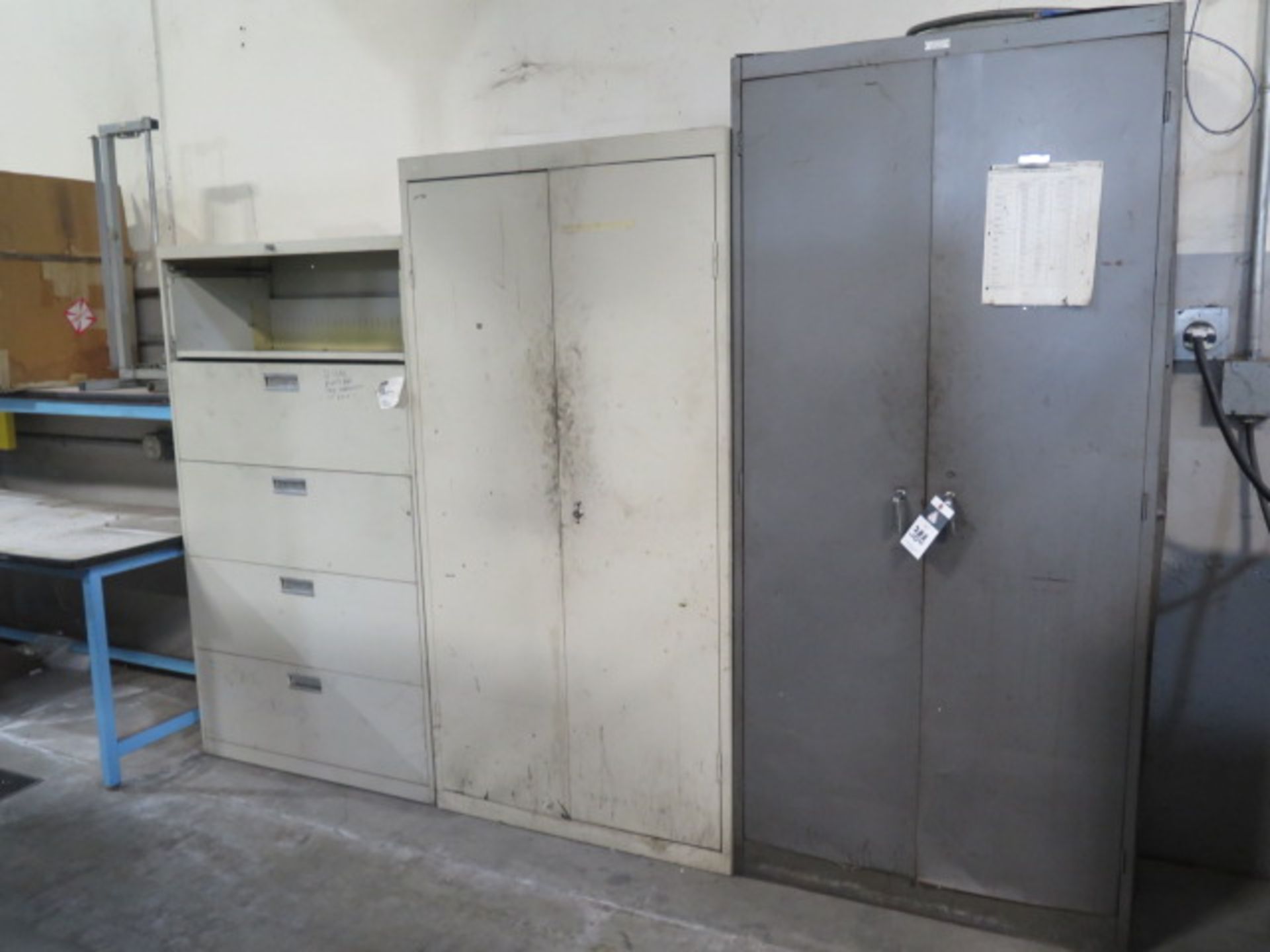 Storage Cabinets and File Cabinet w/ Misc (SOLD AS-IS - NO WARRANTY)