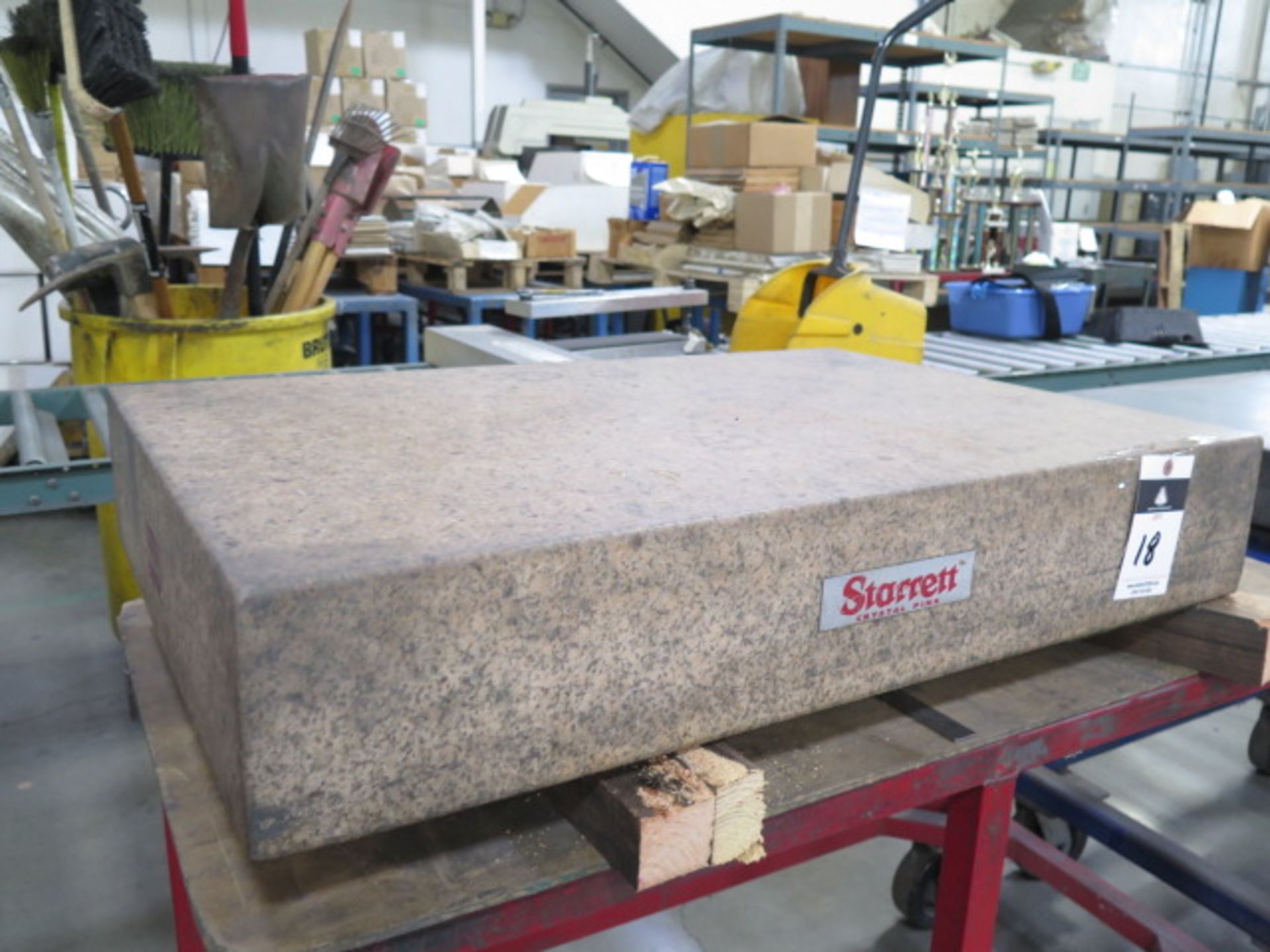 Starrett Crystal Pink 24” x 36” x 6” Granite Surface Plate w/ Cart (SOLD AS-IS - NO WARRANTY) - Image 2 of 5