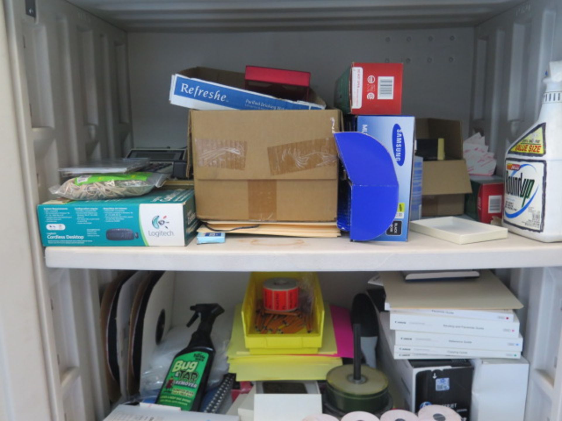 Plastic Storage Cabinets w/ Office Supplies (SOLD AS-IS - NO WARRANTY) - Image 3 of 7