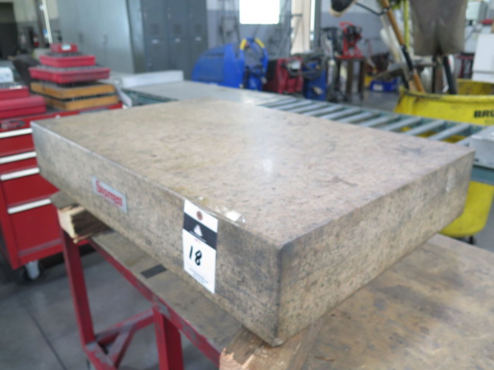 Starrett Crystal Pink 24” x 36” x 6” Granite Surface Plate w/ Cart (SOLD AS-IS - NO WARRANTY) - Image 3 of 5