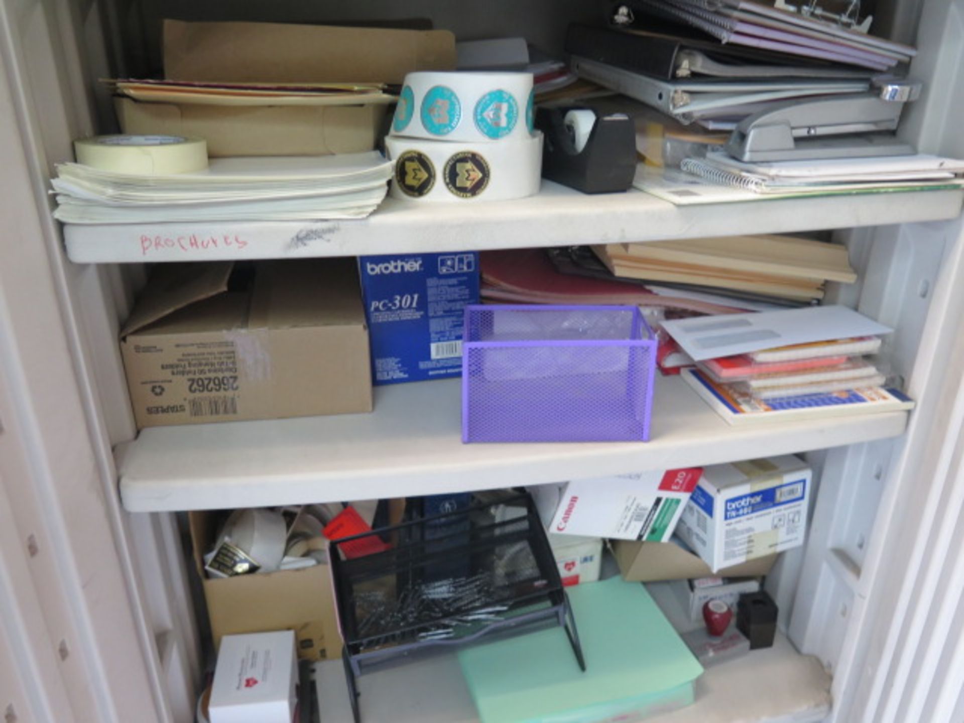 Plastic Storage Cabinets w/ Office Supplies (SOLD AS-IS - NO WARRANTY) - Image 7 of 7