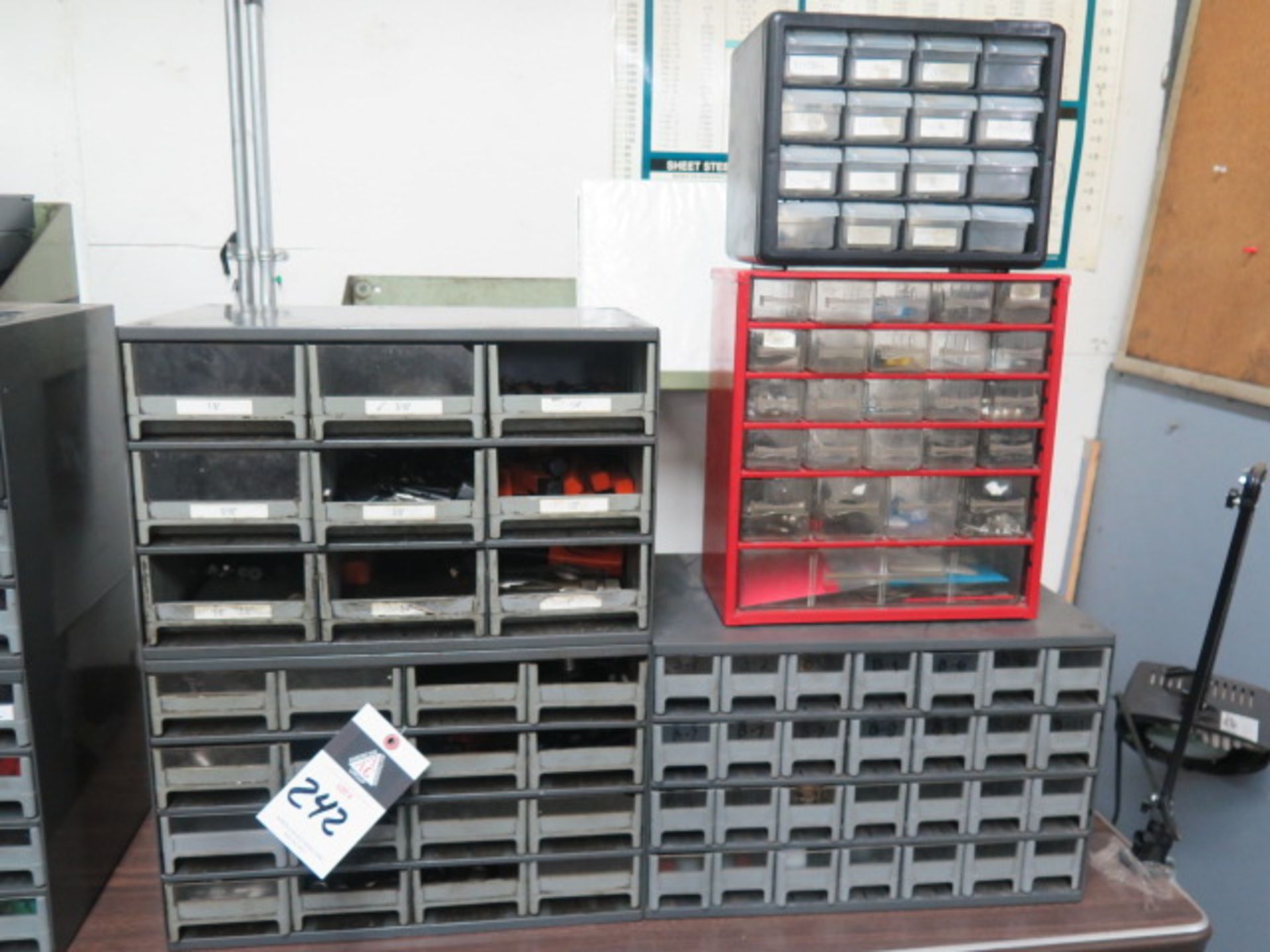 Carbide and High Speed Endmills, Carbide Inserts, Mill Slot Cutters and Hardware w/ Cabinets (SOLD