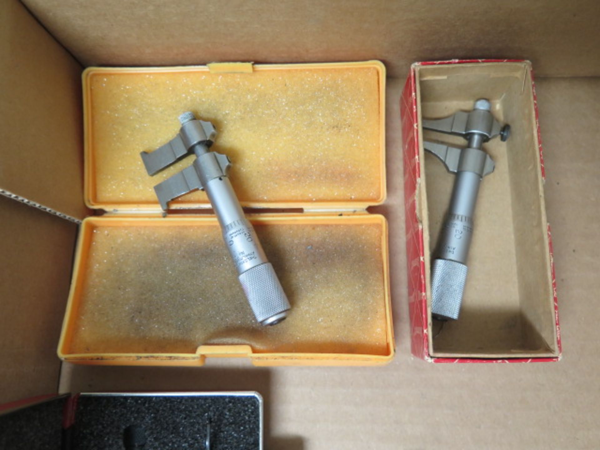 Starrett 0-1" Tube Mics (3), (2) Hub Mics, Intertest .2"-.6" Dial Groove Gage and 0-1" OD Mic ( - Image 4 of 4