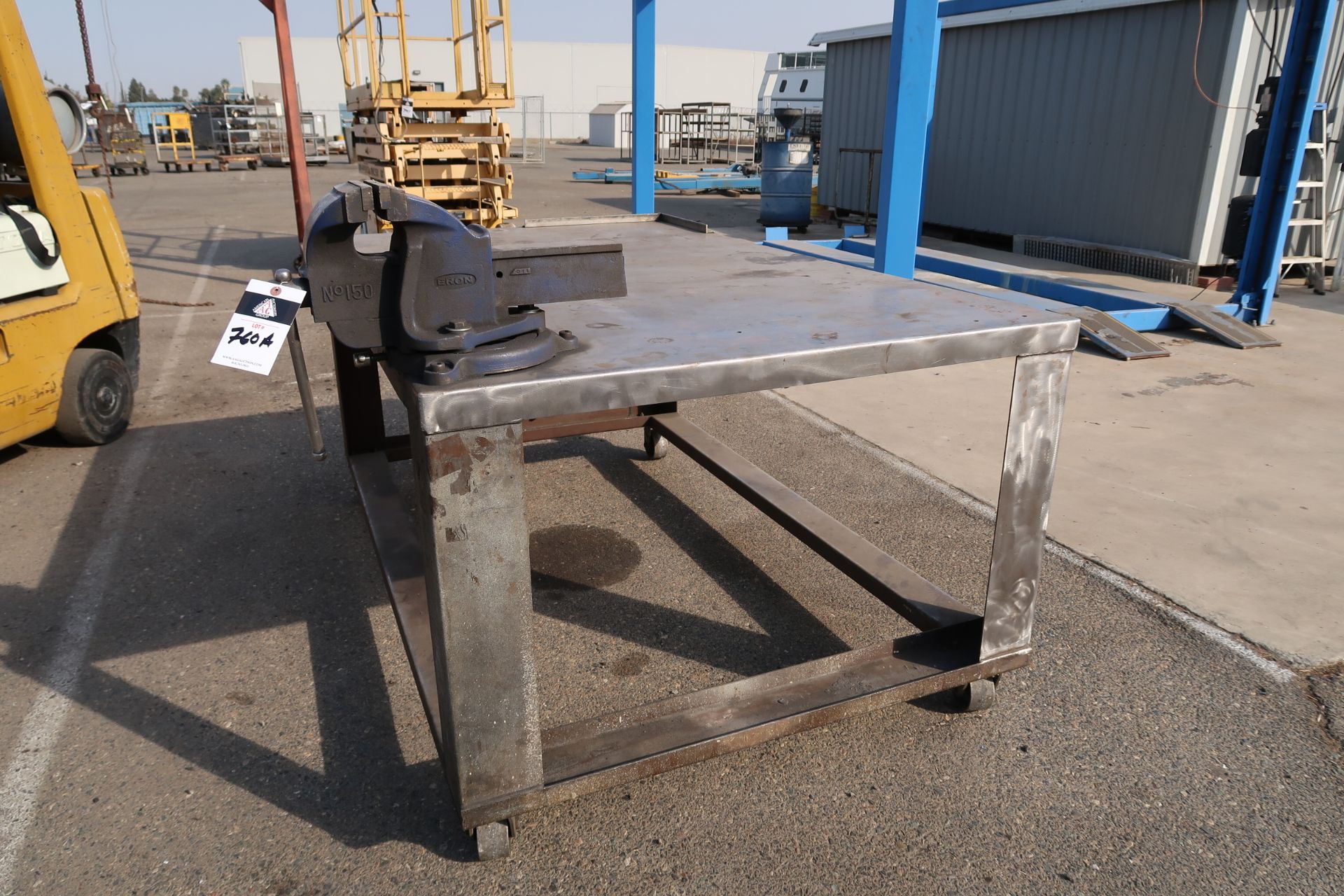 Eron Vise and 6x31/2 Metal Rolling Table (SOLD AS-IS - NO WARRANTY) - Image 2 of 4