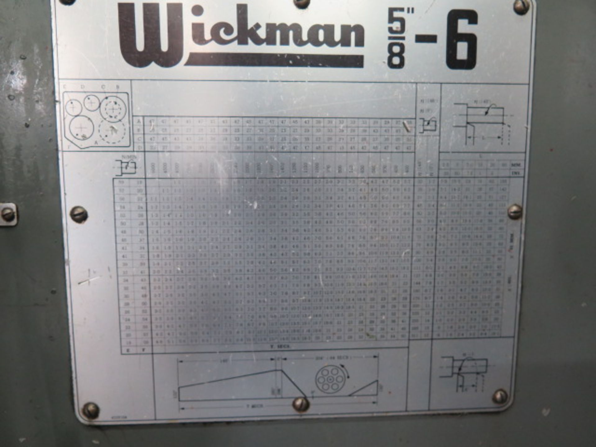 Wickman 5/8”-6 6-Turret Automatic Screw Machine w/ Bar Feed, Chip Auger Coolant (SOLD AS-IS - NO - Image 14 of 15